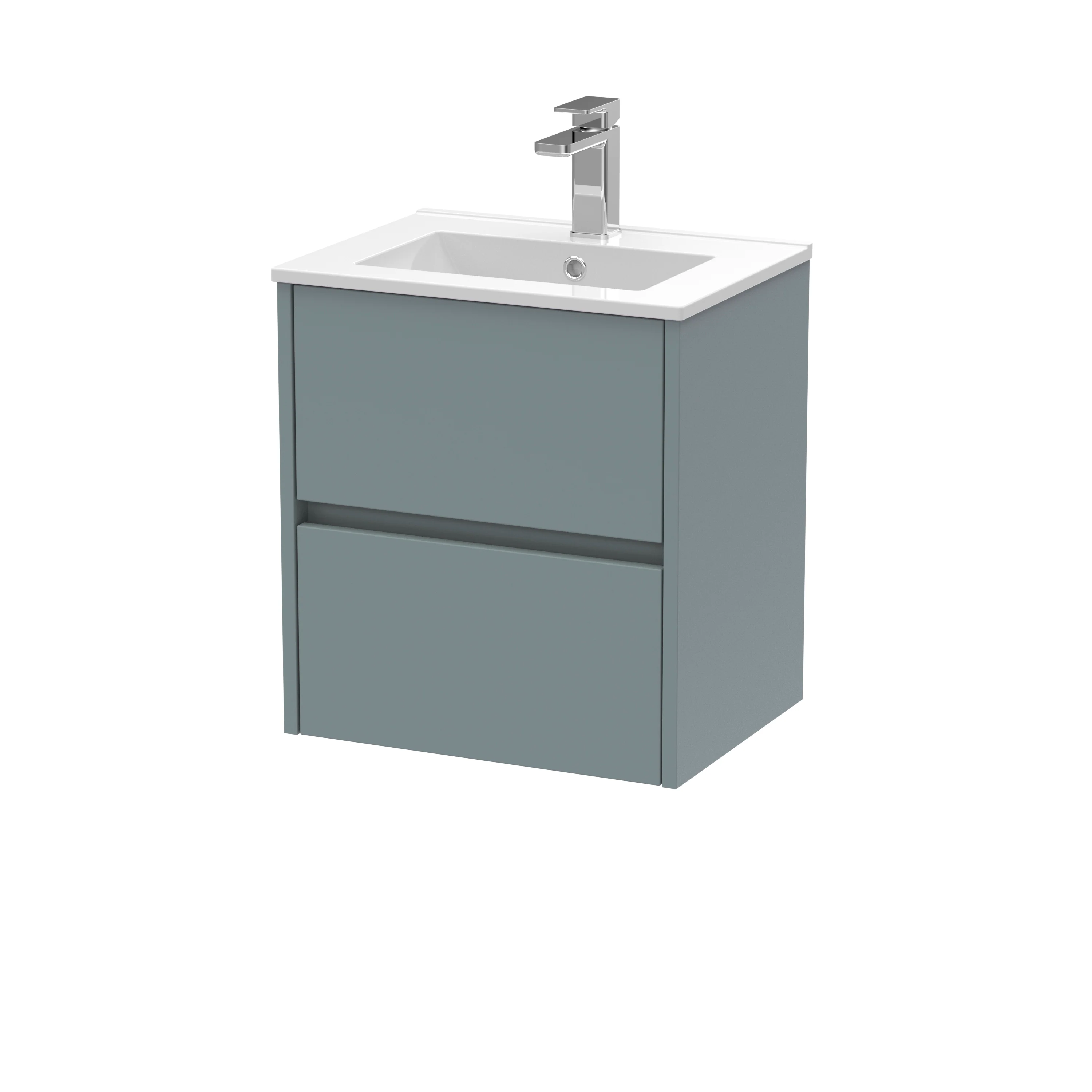 Hudson Reed Havana 500mm Wall Hung 2-Drawer Unit & Basin 2 - Coastal Grey