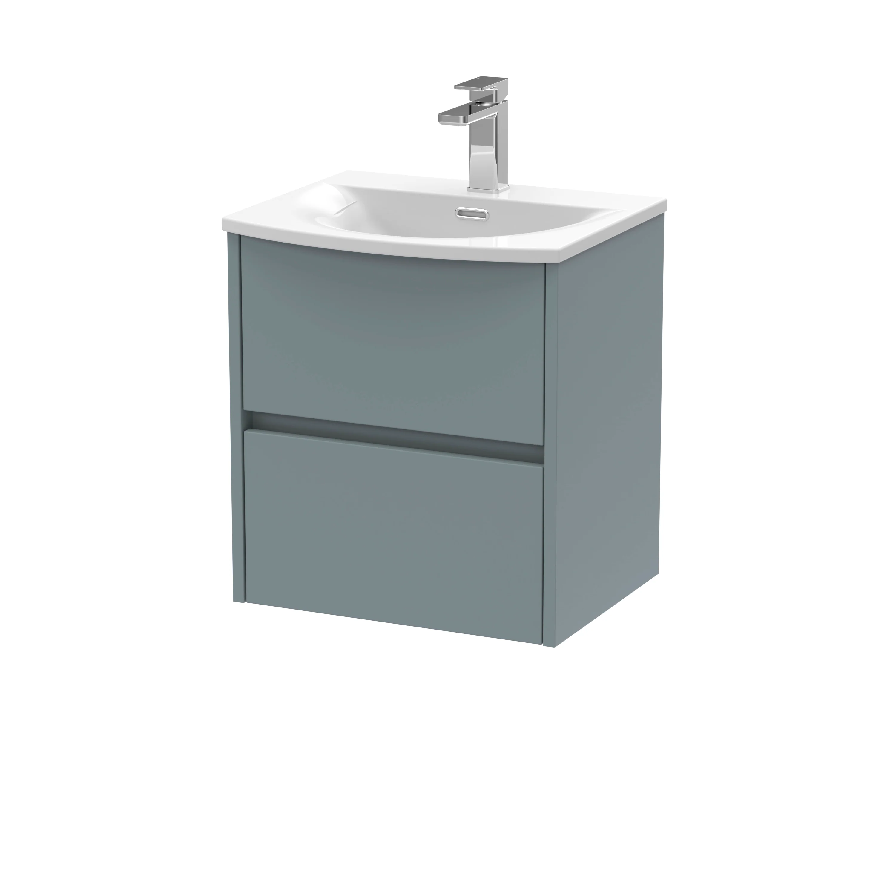 Hudson Reed Havana 500mm Wall Hung 2-Drawer Unit & Basin 4 - Coastal Grey
