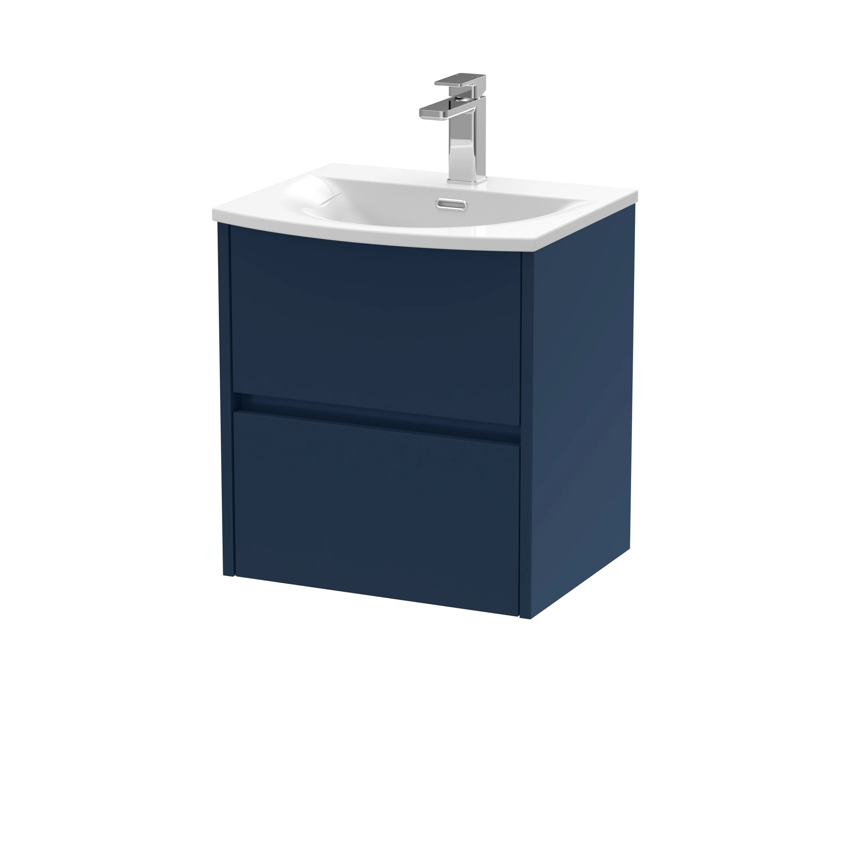 Hudson Reed Havana 500mm Wall Hung 2-Drawer Unit & Basin 4 - Midnight Blue