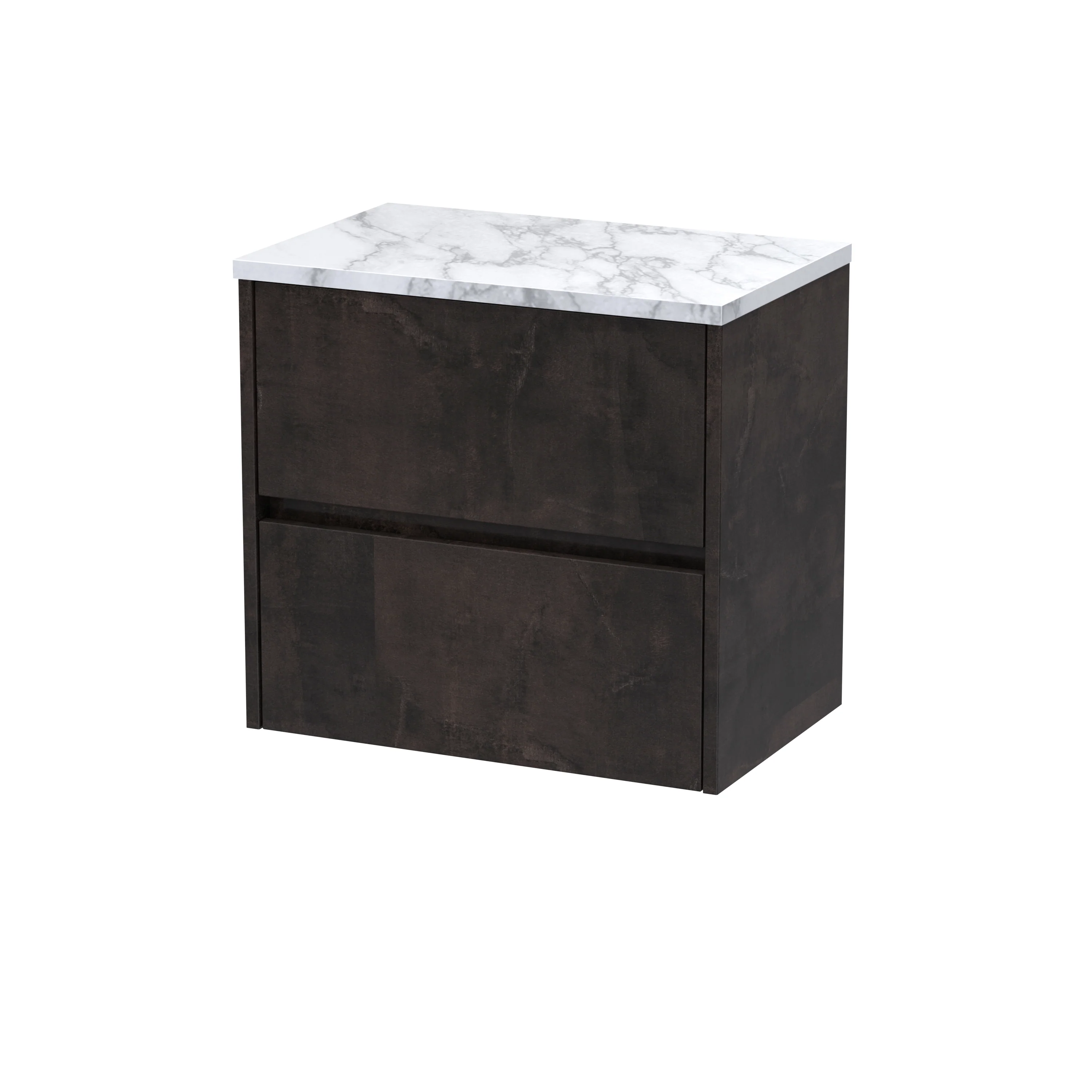 Hudson Reed Havana 600mm Wall Hung 2-Drawer Unit & Laminate Worktop - Metallic Slate