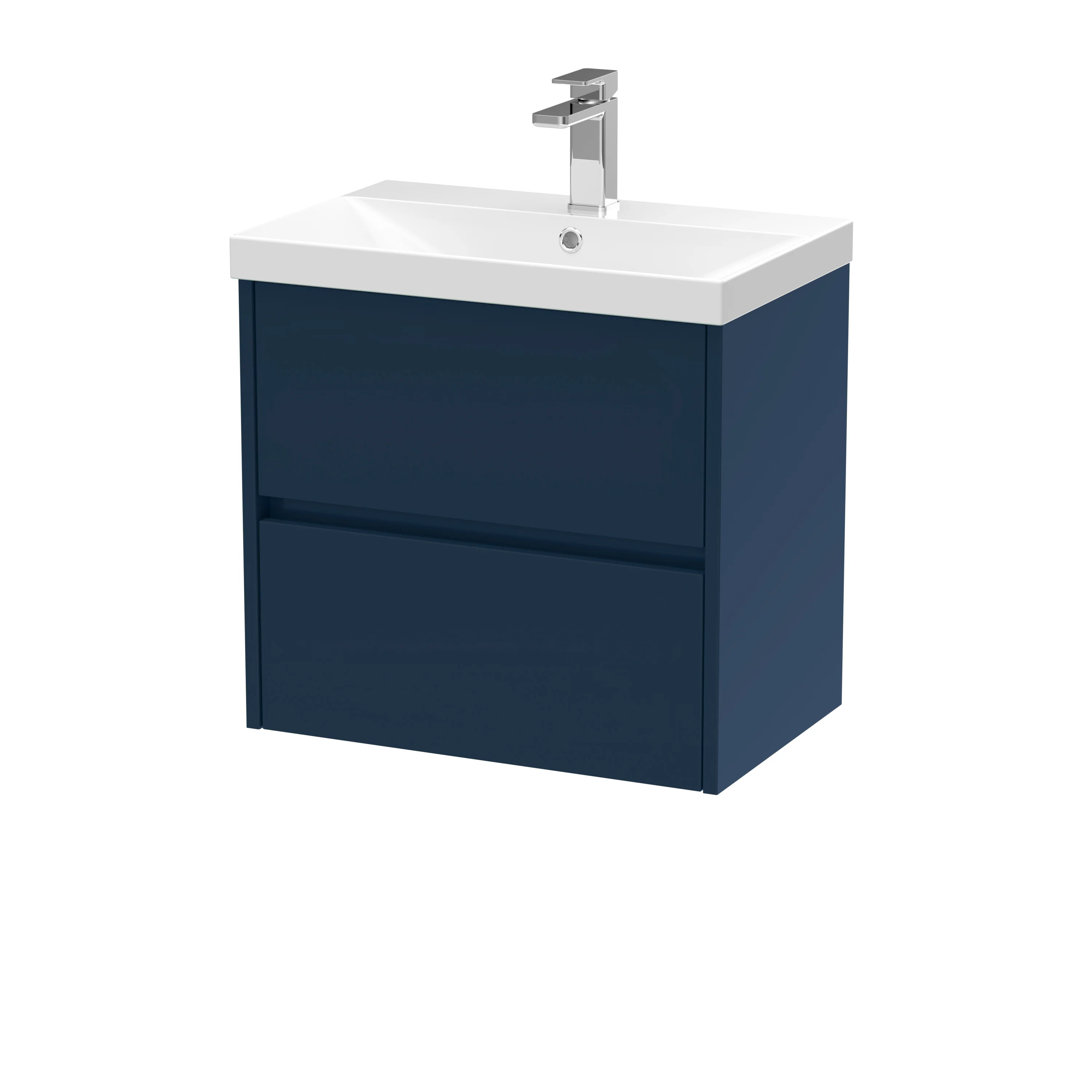 Hudson Reed Havana 600mm Wall Hung 2-Drawer Unit & Basin 3 - Midnight Blue