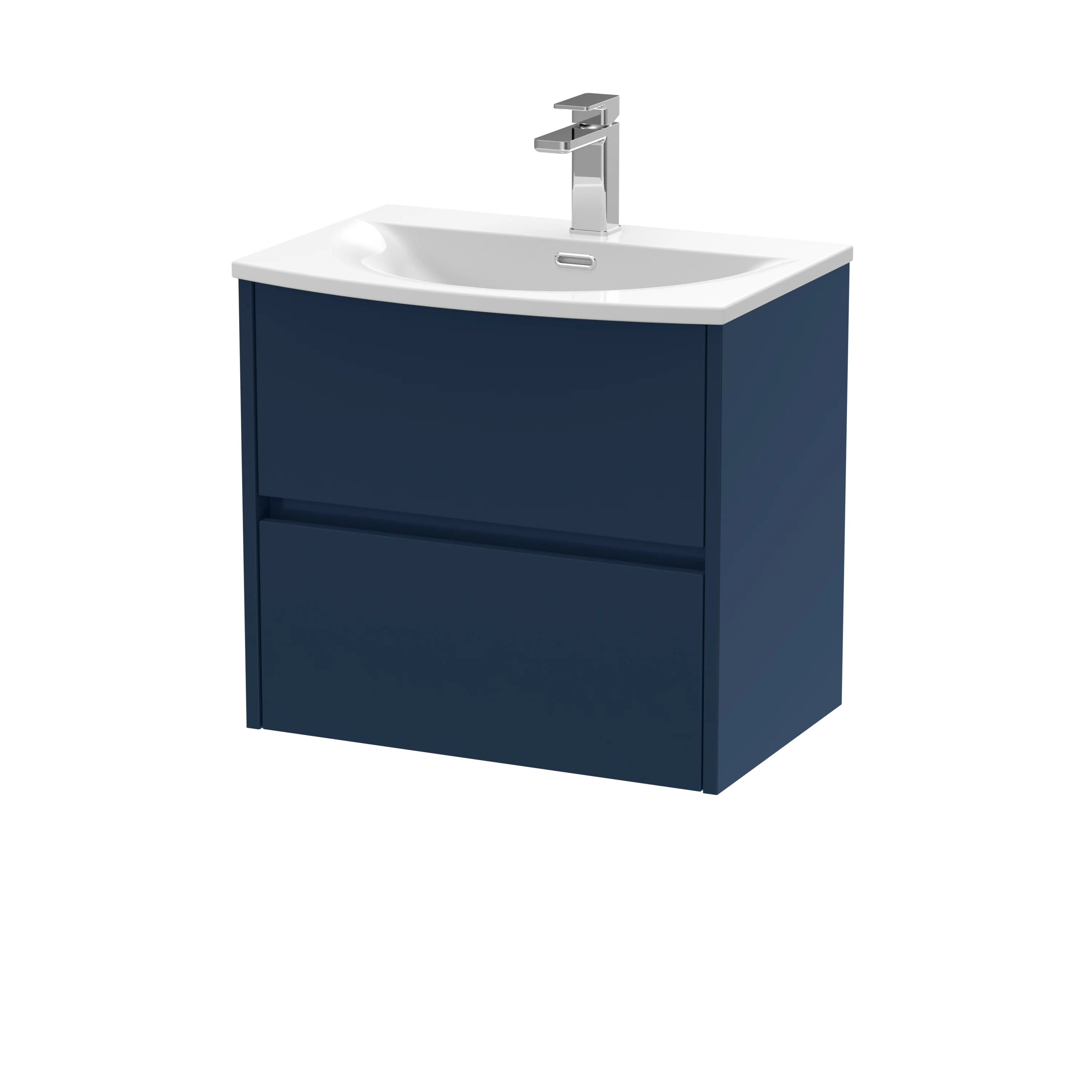 Hudson Reed Havana 600mm Wall Hung 2-Drawer Unit & Basin 4 - Midnight Blue