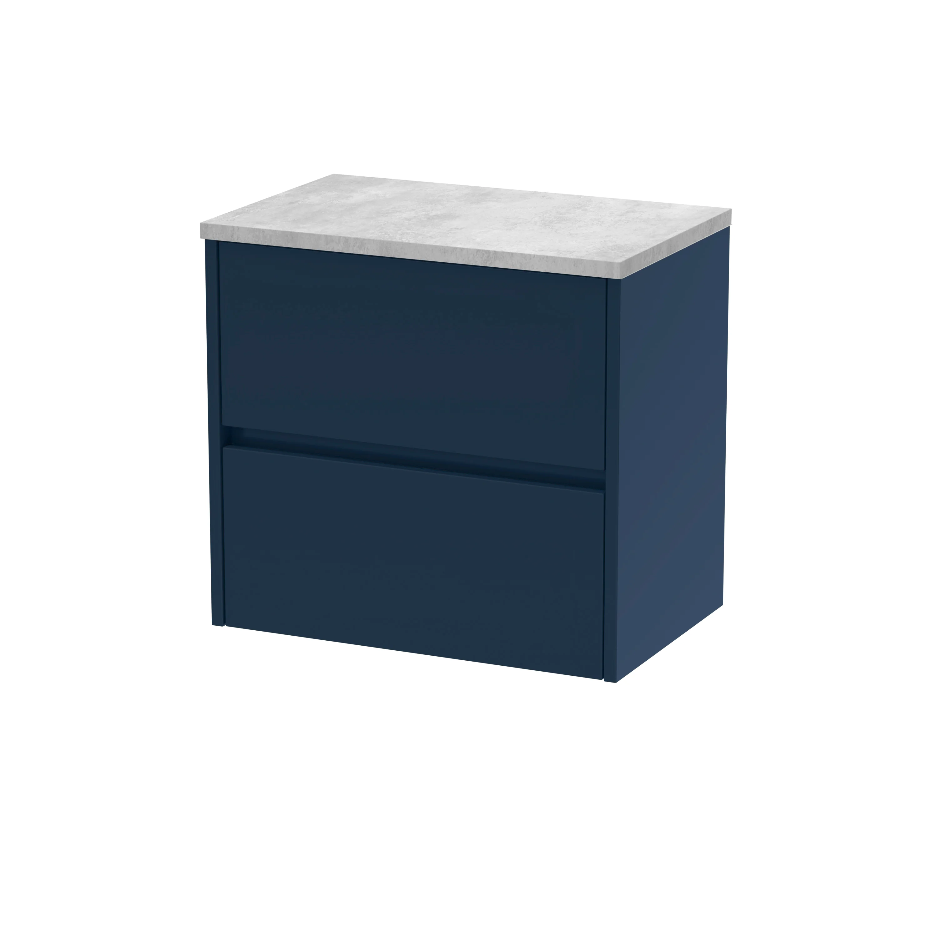 Hudson Reed Havana 600mm Wall Hung 2-Drawer Unit & Laminate Worktop - Midnight Blue