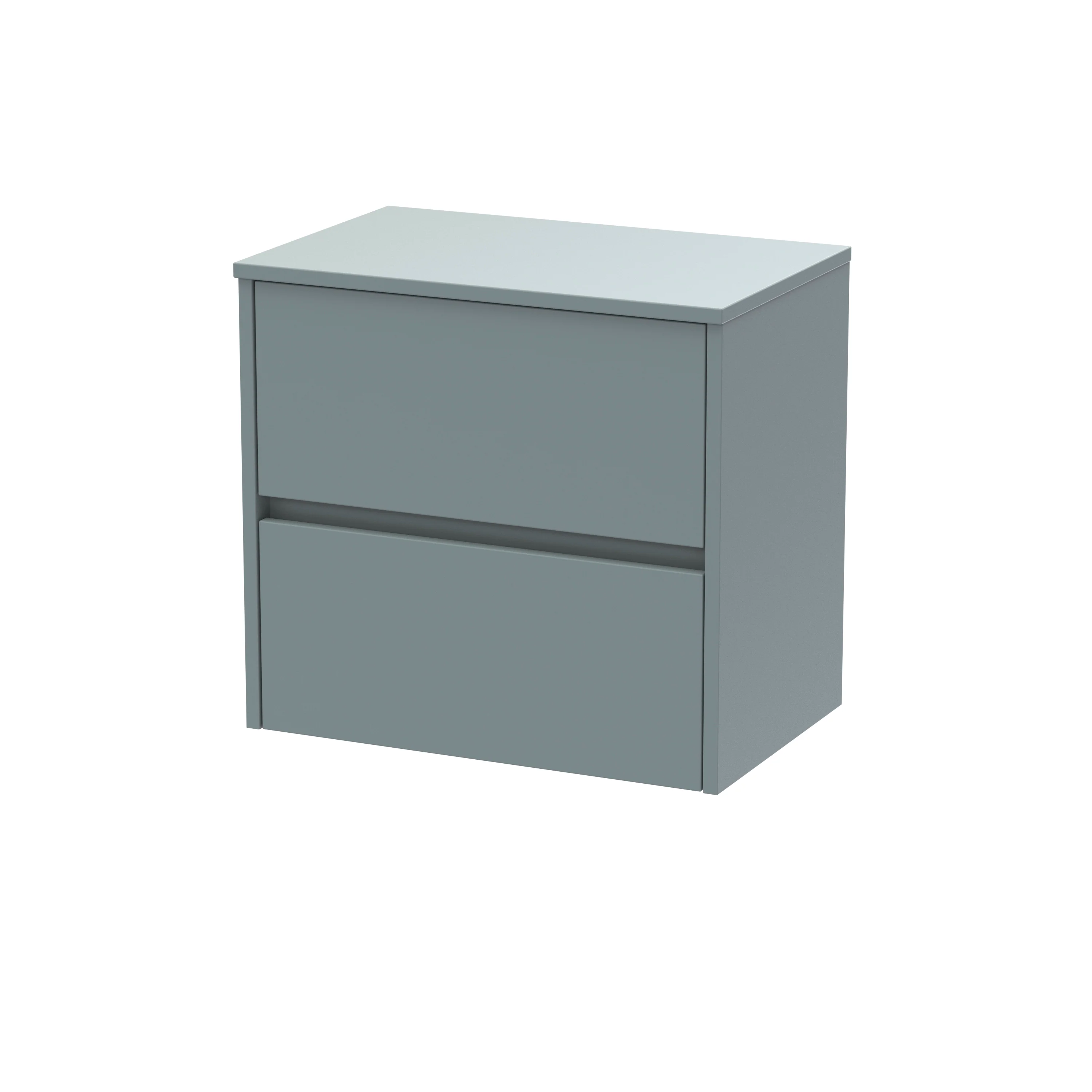 Hudson Reed Havana 600mm Wall Hung 2-Drawer Unit & Laminate Worktop - Coastal Grey