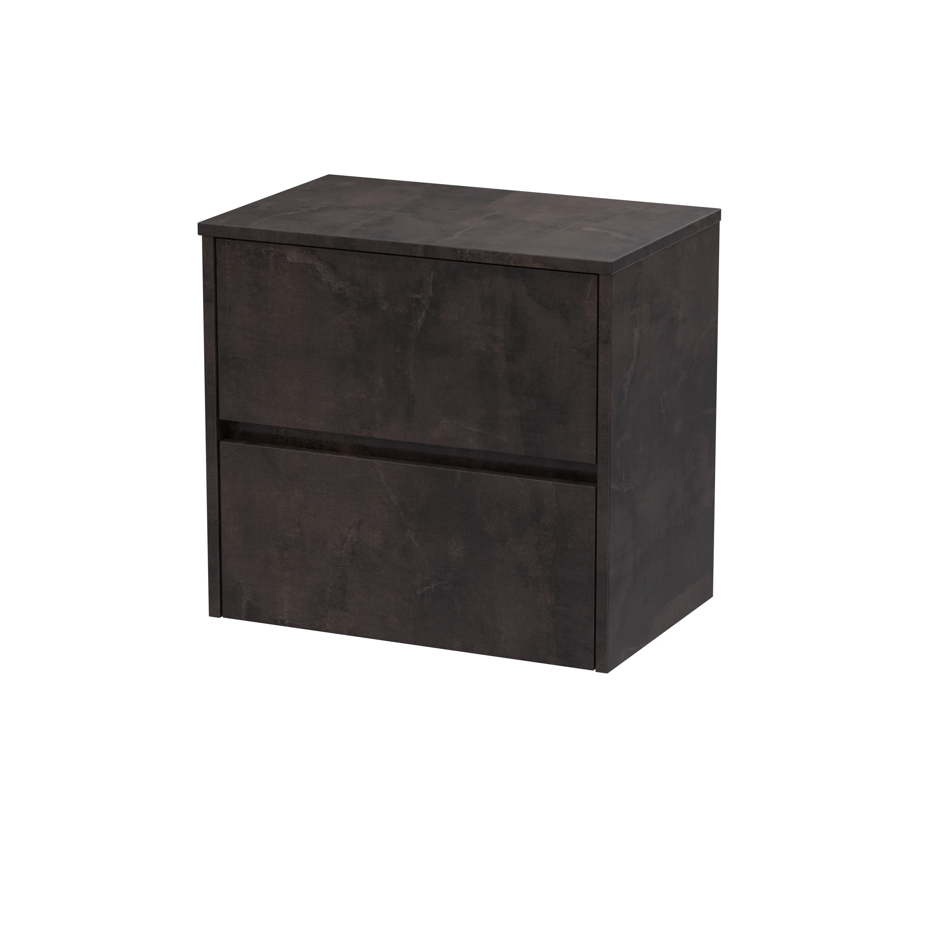 Hudson Reed Havana 600mm Wall Hung 2-Drawer Unit & Laminate Worktop - Metallic Slate