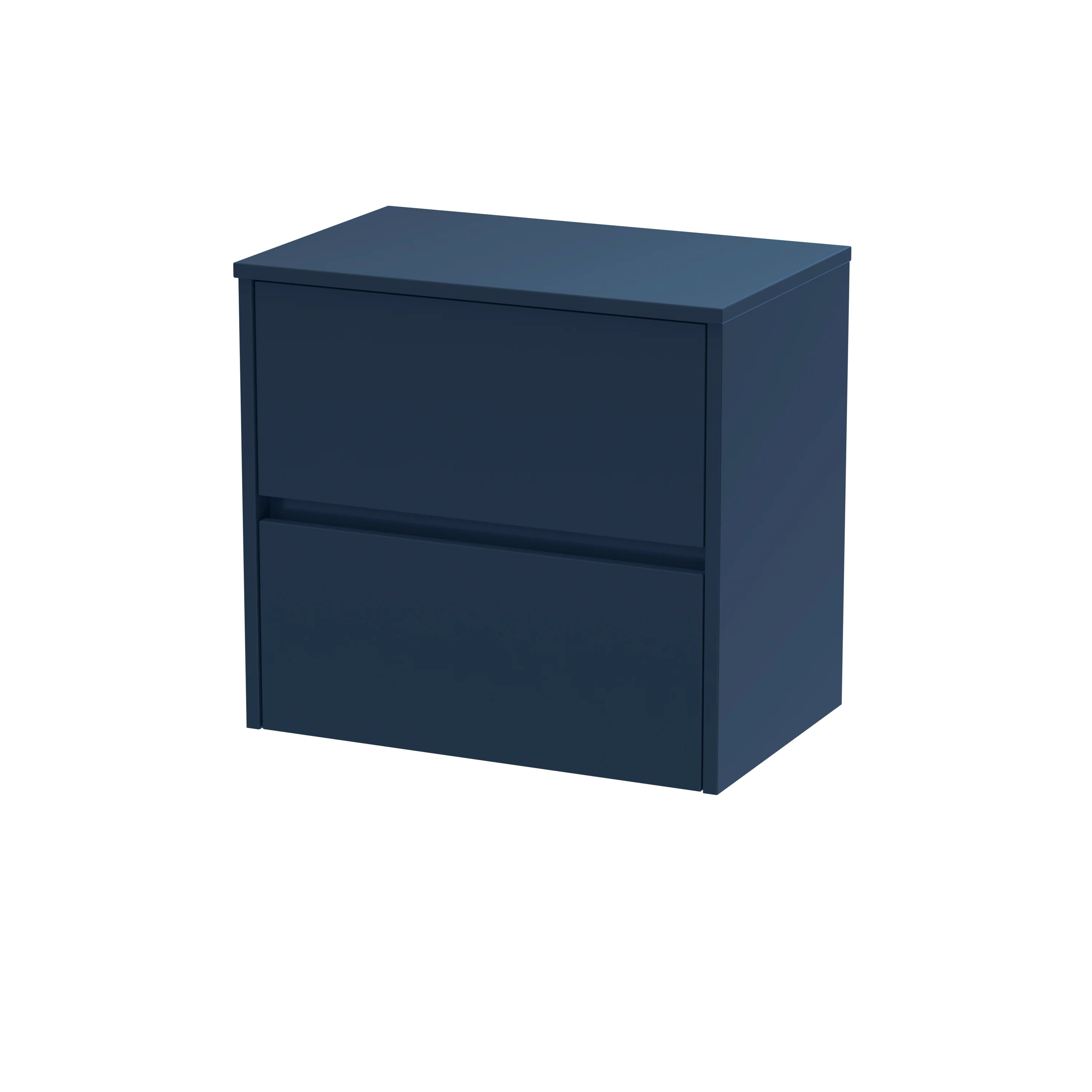 Hudson Reed Havana 600mm Wall Hung 2-Drawer Unit & Laminate Worktop - Midnight Blue
