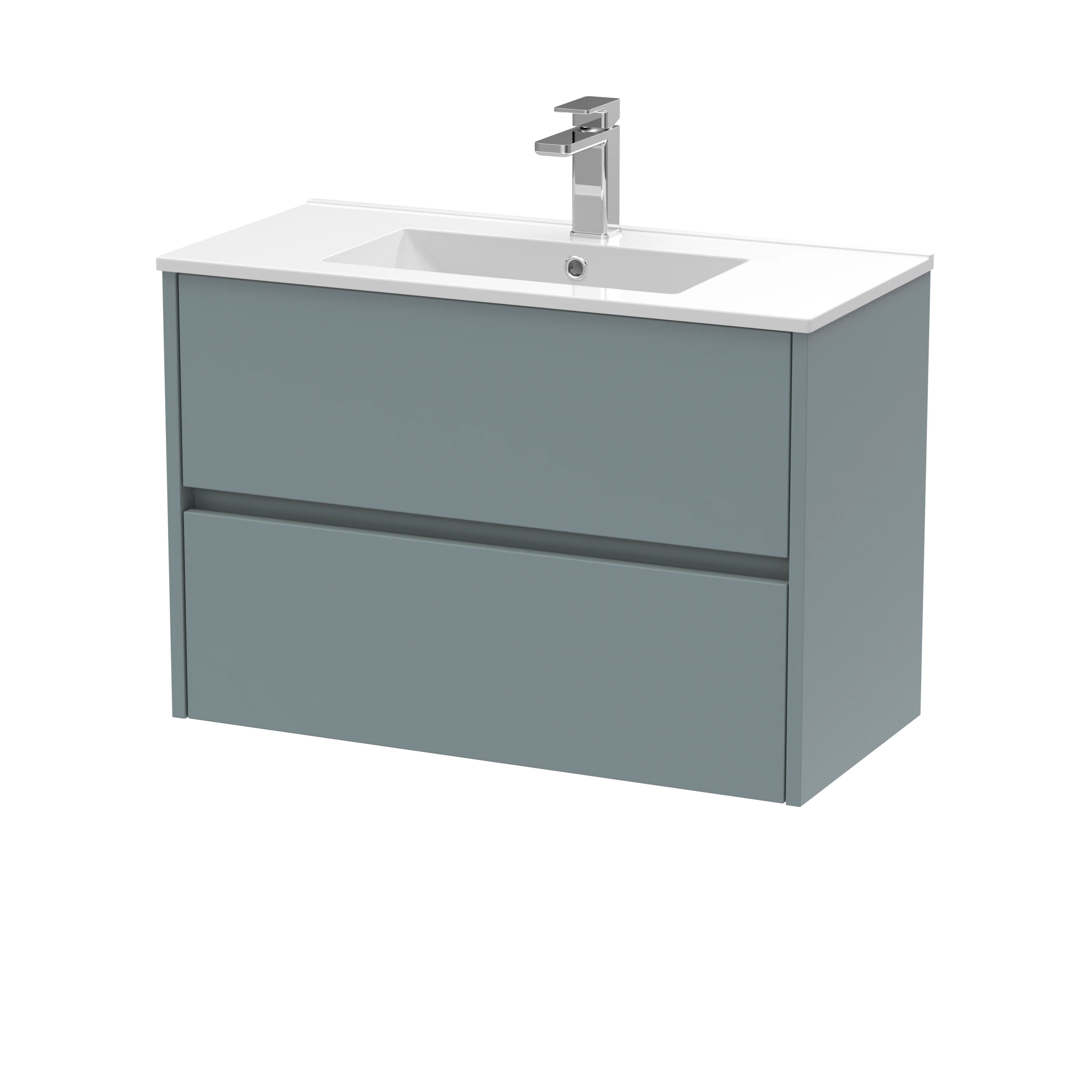 Hudson Reed Havana 800mm Wall Hung 2-Drawer Unit & Basin 2 - Coastal Grey