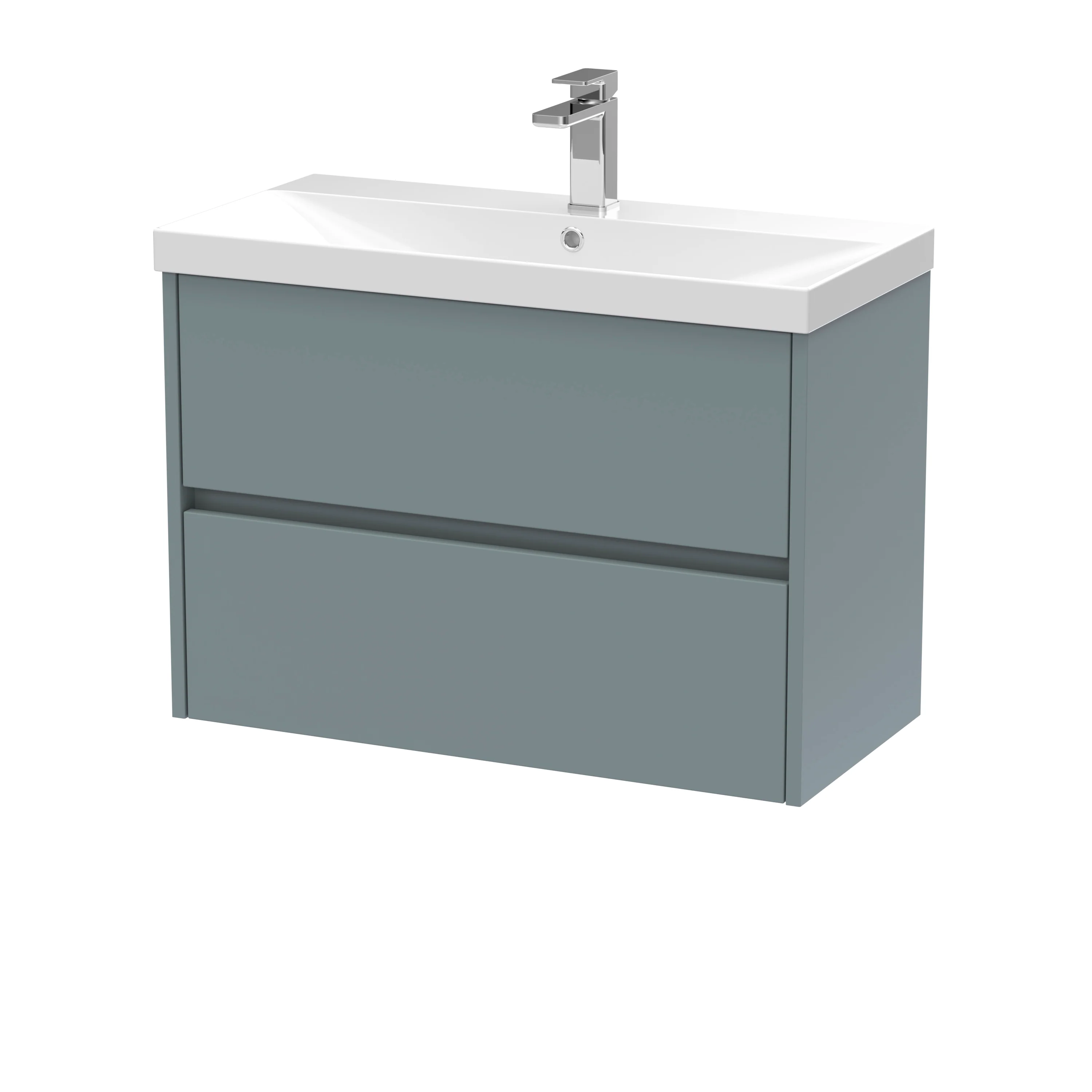 Hudson Reed Havana 800mm Wall Hung 2-Drawer Unit & Basin 3 - Coastal Grey