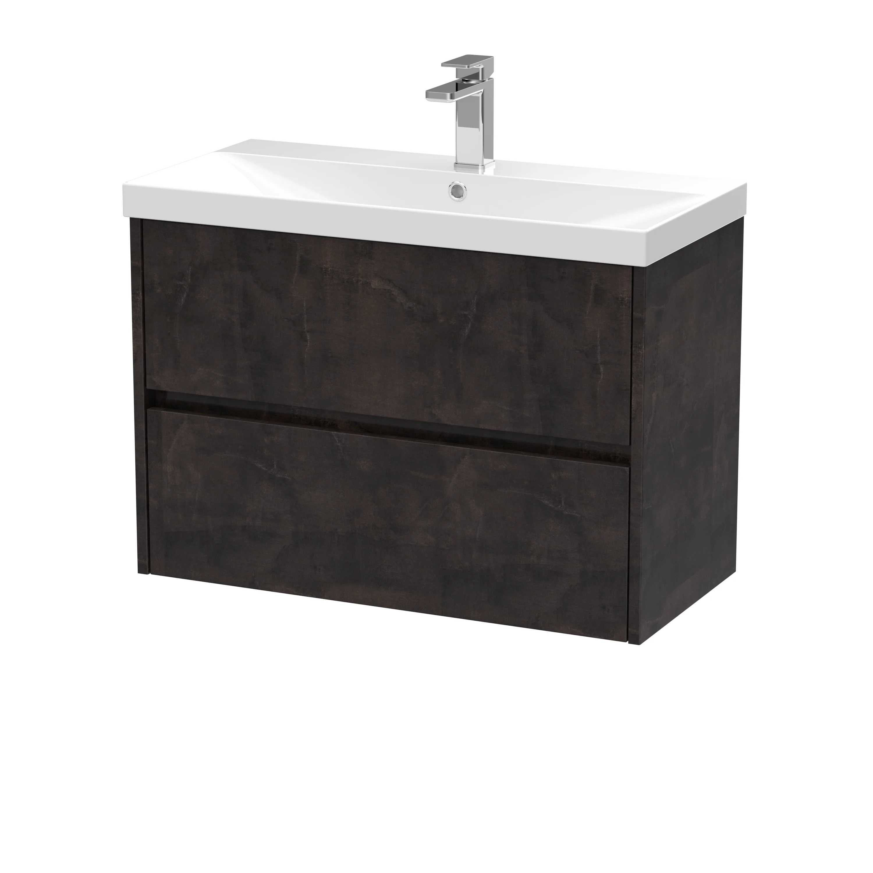 Hudson Reed Havana 800mm Wall Hung 2-Drawer Unit & Basin 3 - Metallic Slate