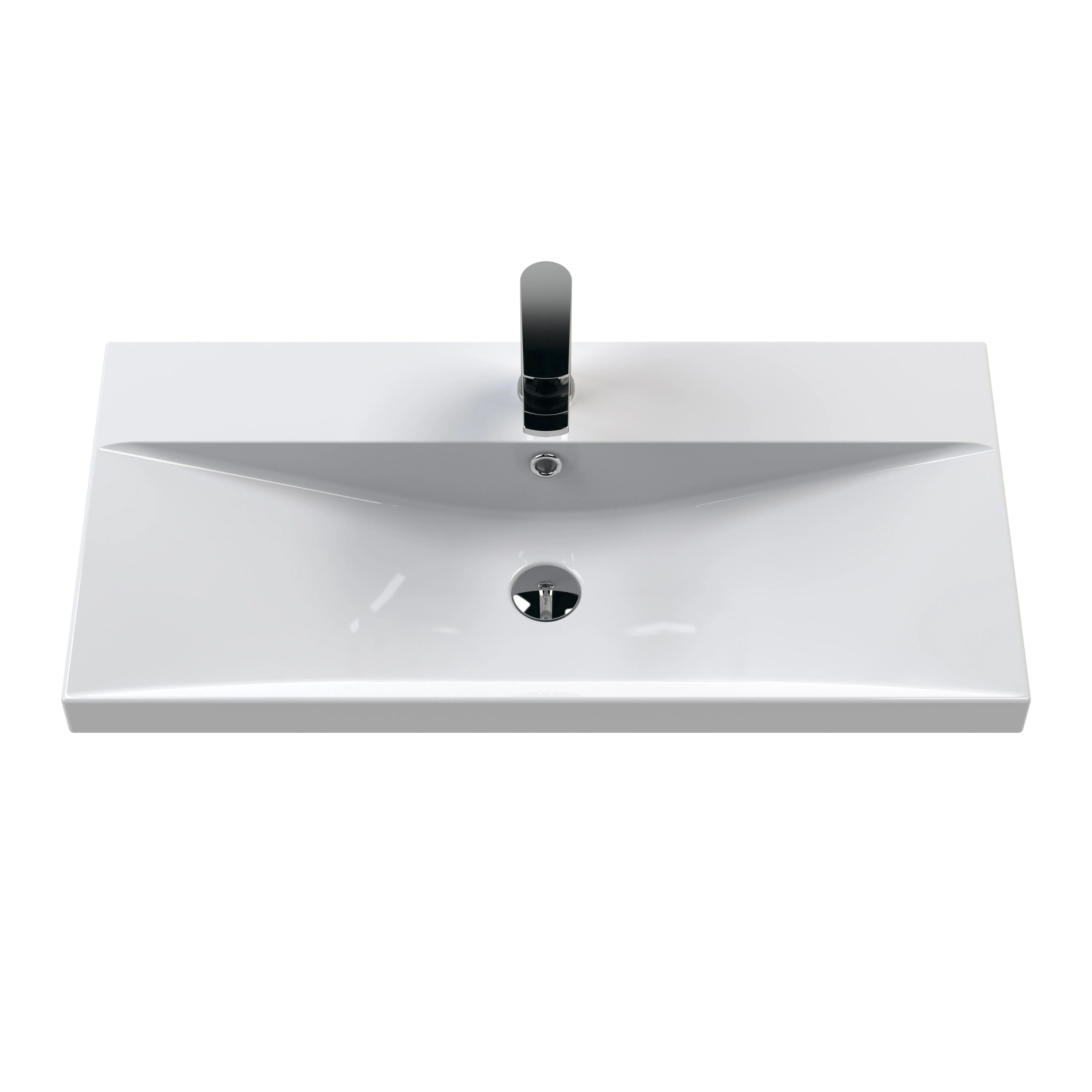 Hudson Reed Havana 800mm Wall Hung 2-Drawer Unit & Basin 3 - Midnight Blue - Image 2