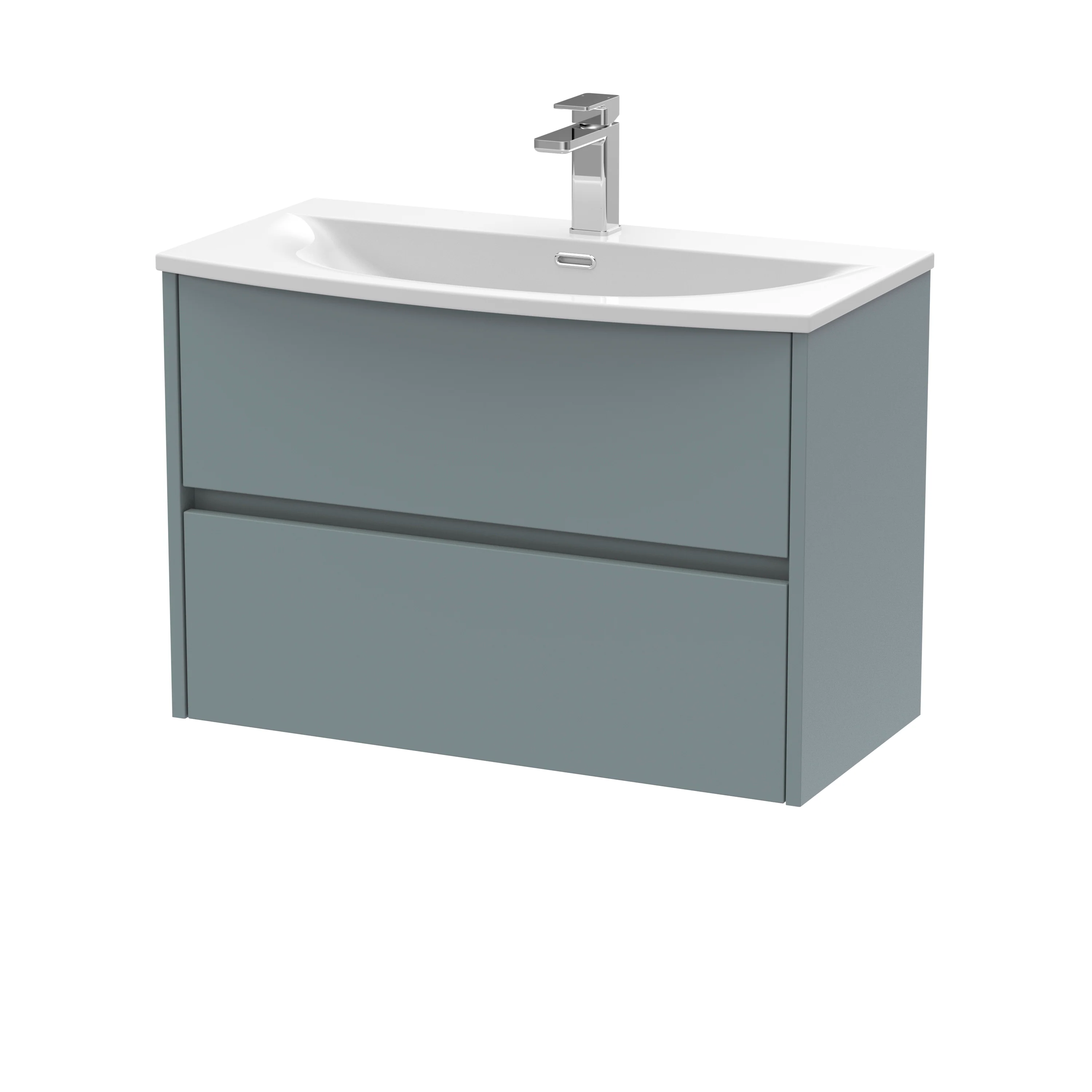 Hudson Reed Havana 800mm Wall Hung 2-Drawer Unit & Basin 4 - Coastal Grey