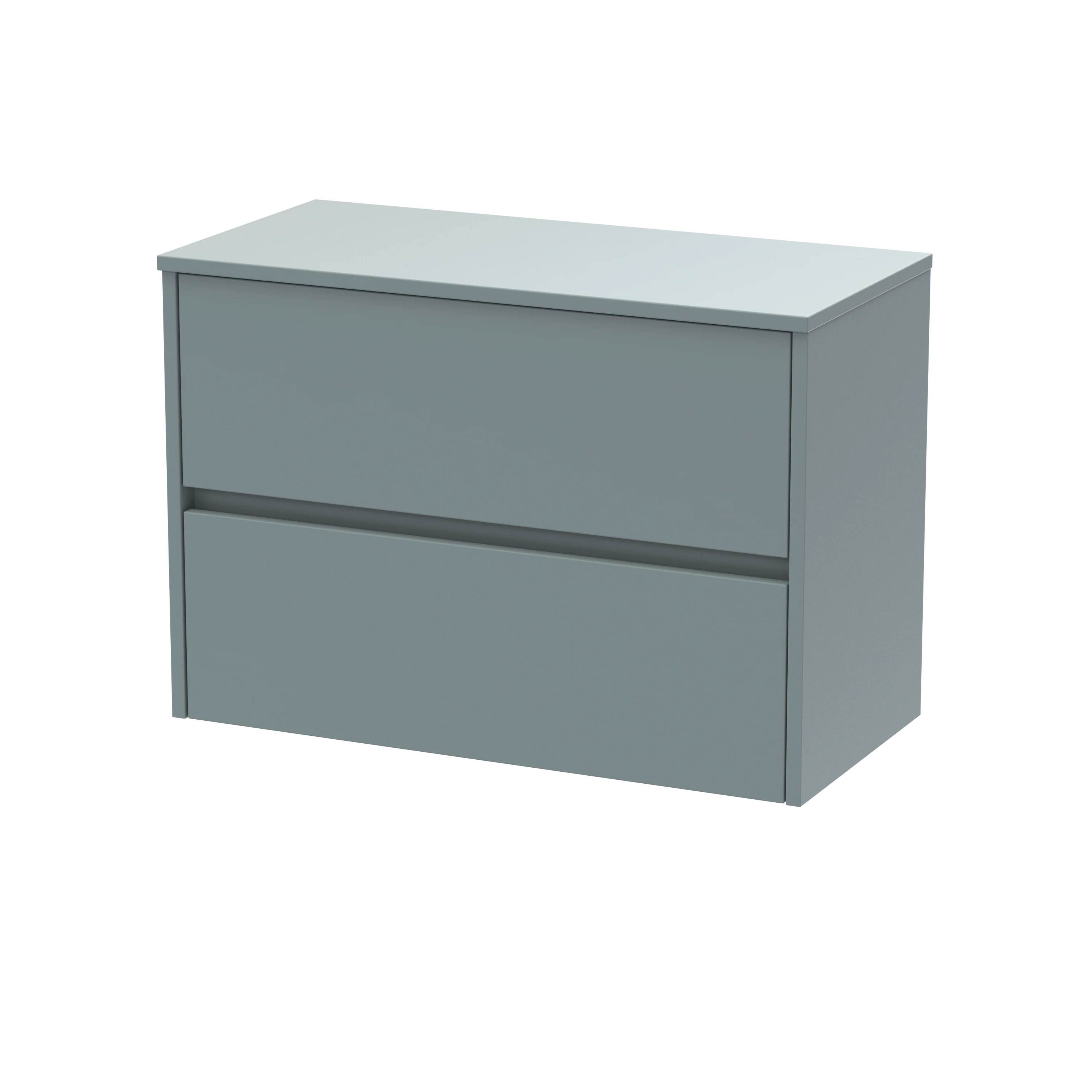 Hudson Reed Havana 800mm Wall Hung 2-Drawer Unit & Laminate Worktop - Coastal Grey