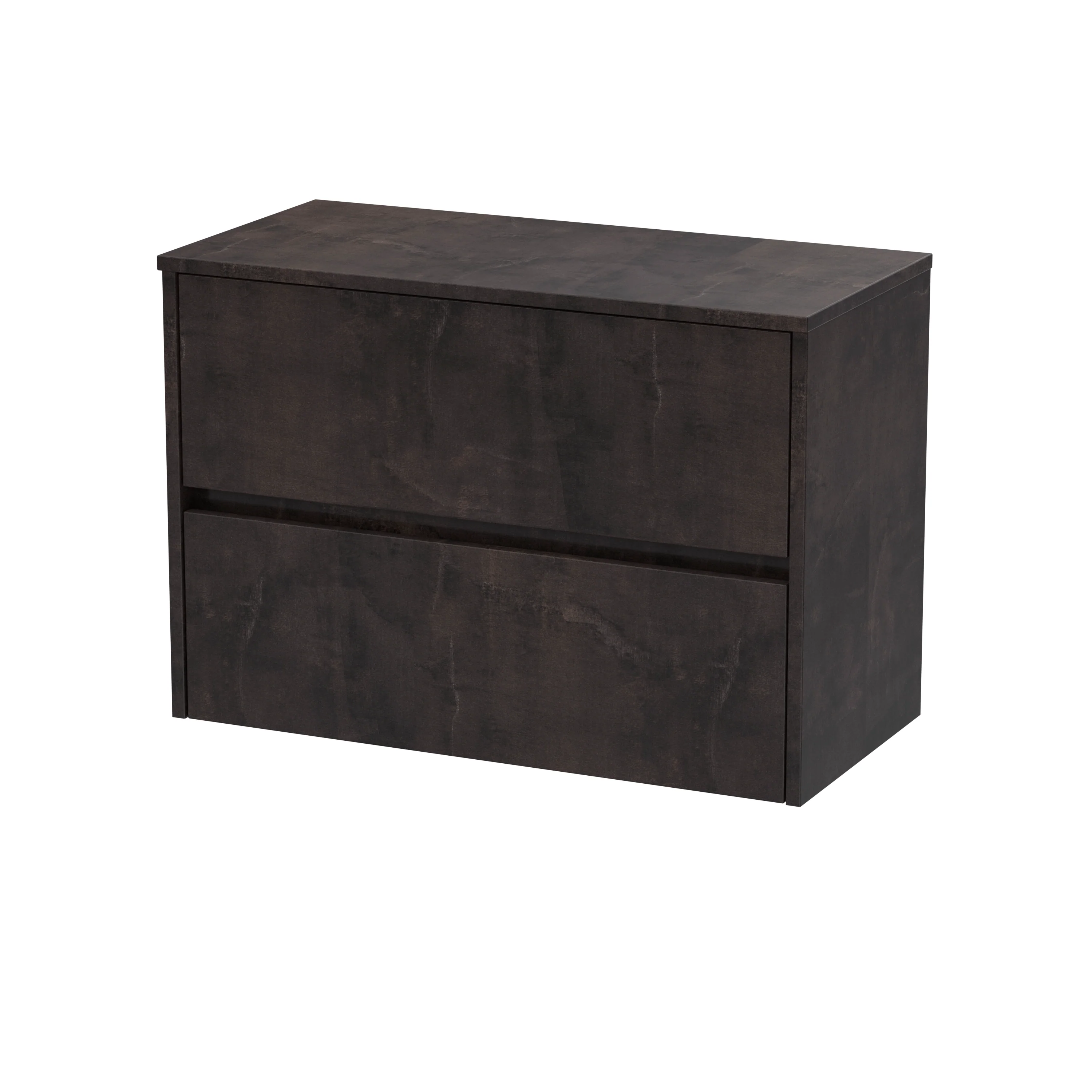Hudson Reed Havana 800mm Wall Hung 2-Drawer Unit & Laminate Worktop - Metallic Slate