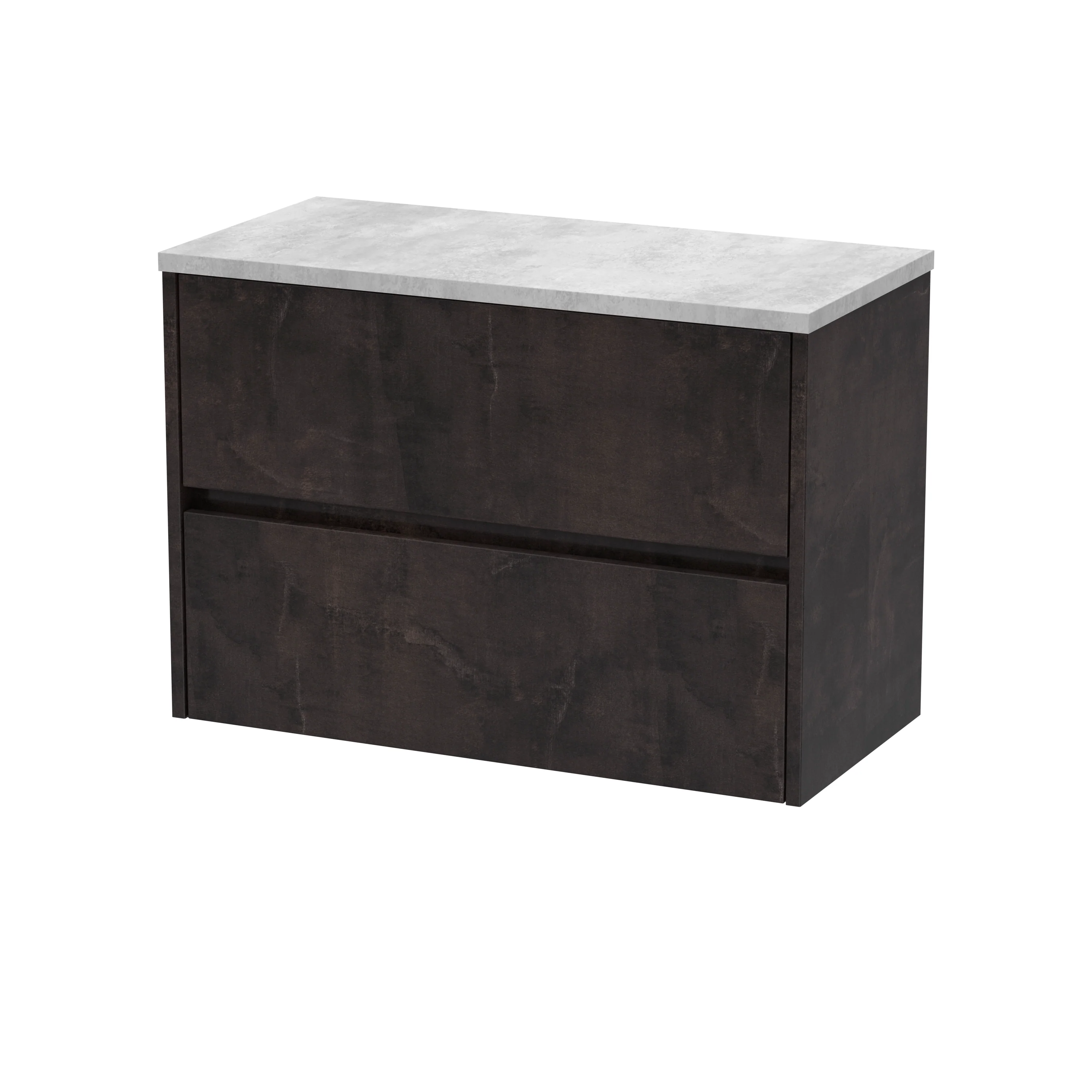 Hudson Reed Havana 800mm Wall Hung 2-Drawer Unit & Laminate Worktop - Metallic Slate