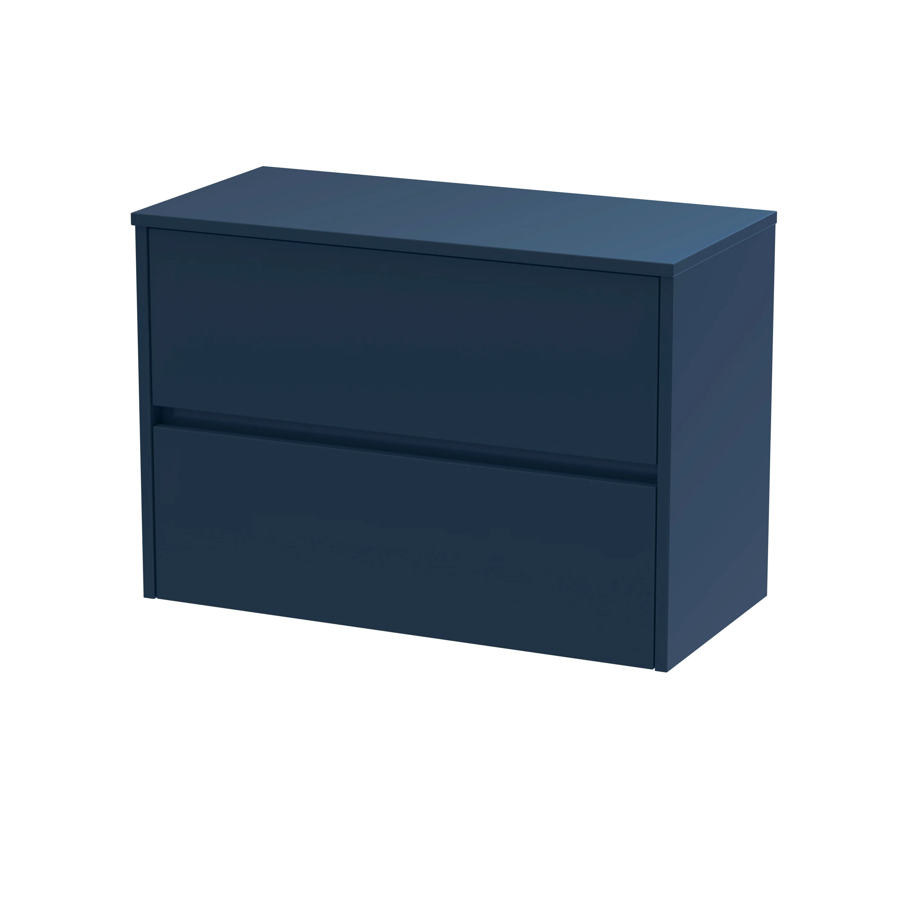 Hudson Reed Havana 800mm Wall Hung 2-Drawer Unit & Laminate Worktop - Midnight Blue