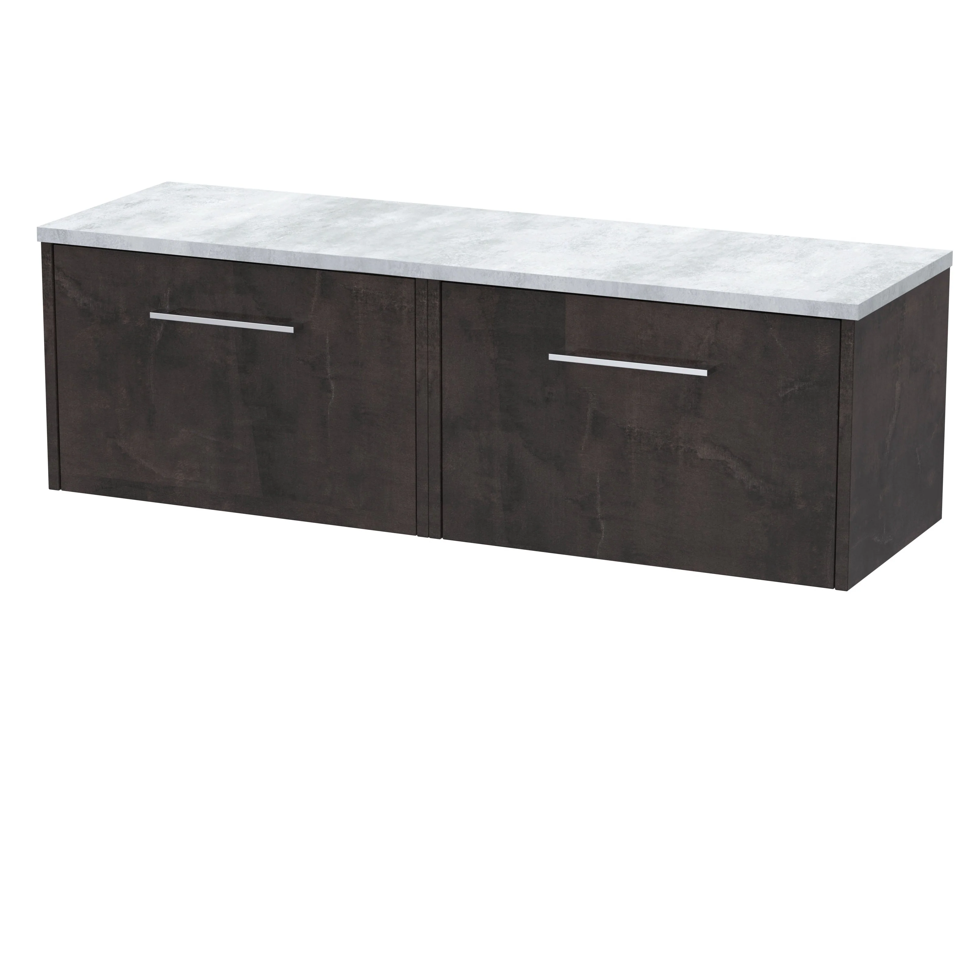 Hudson Reed Juno 1200mm Wall Hung 2-Drawer Vanity & Laminate Worktop - Metallic Slate