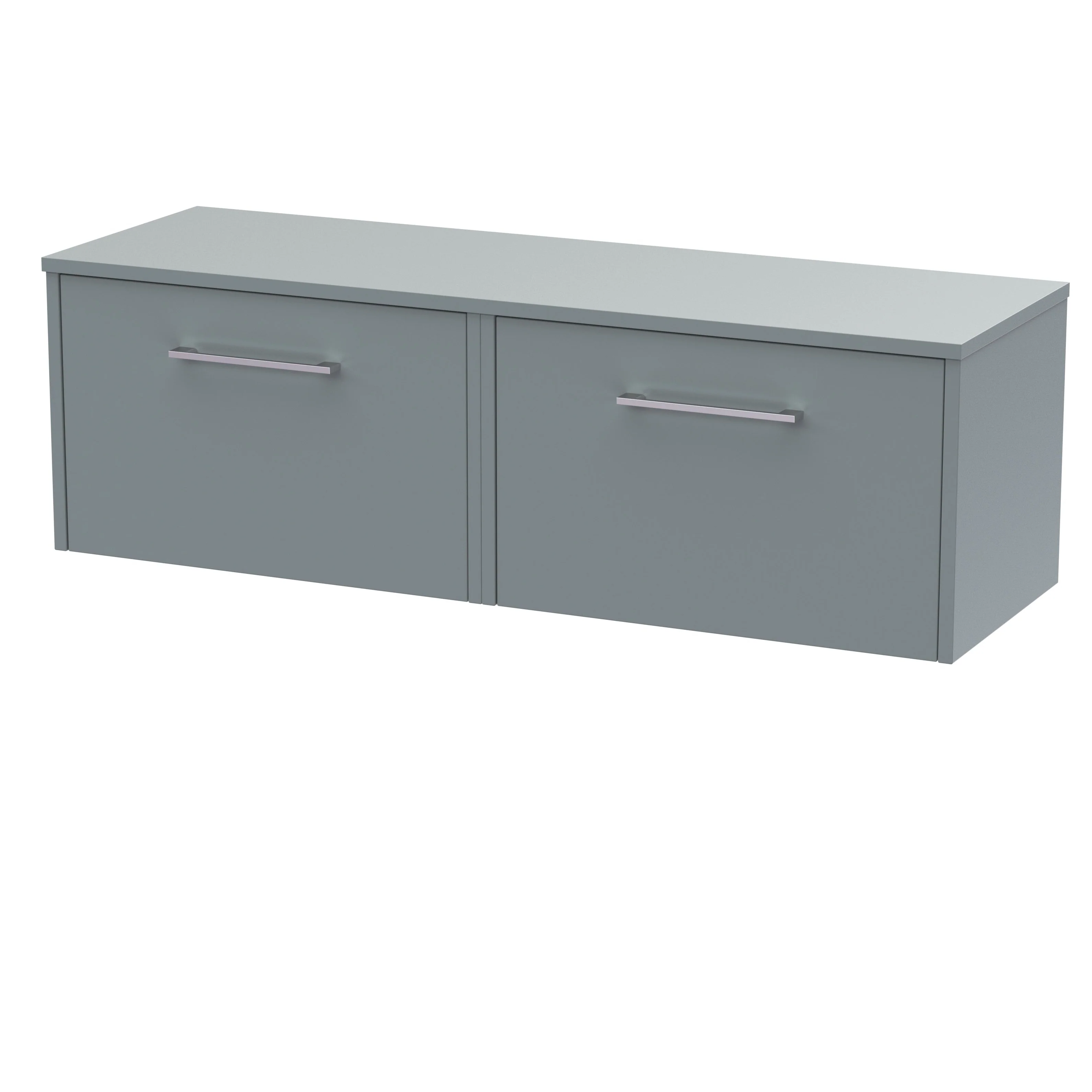 Hudson Reed Juno 1200mm Wall Hung 2-Drawer Vanity & Worktop - Coastal Grey