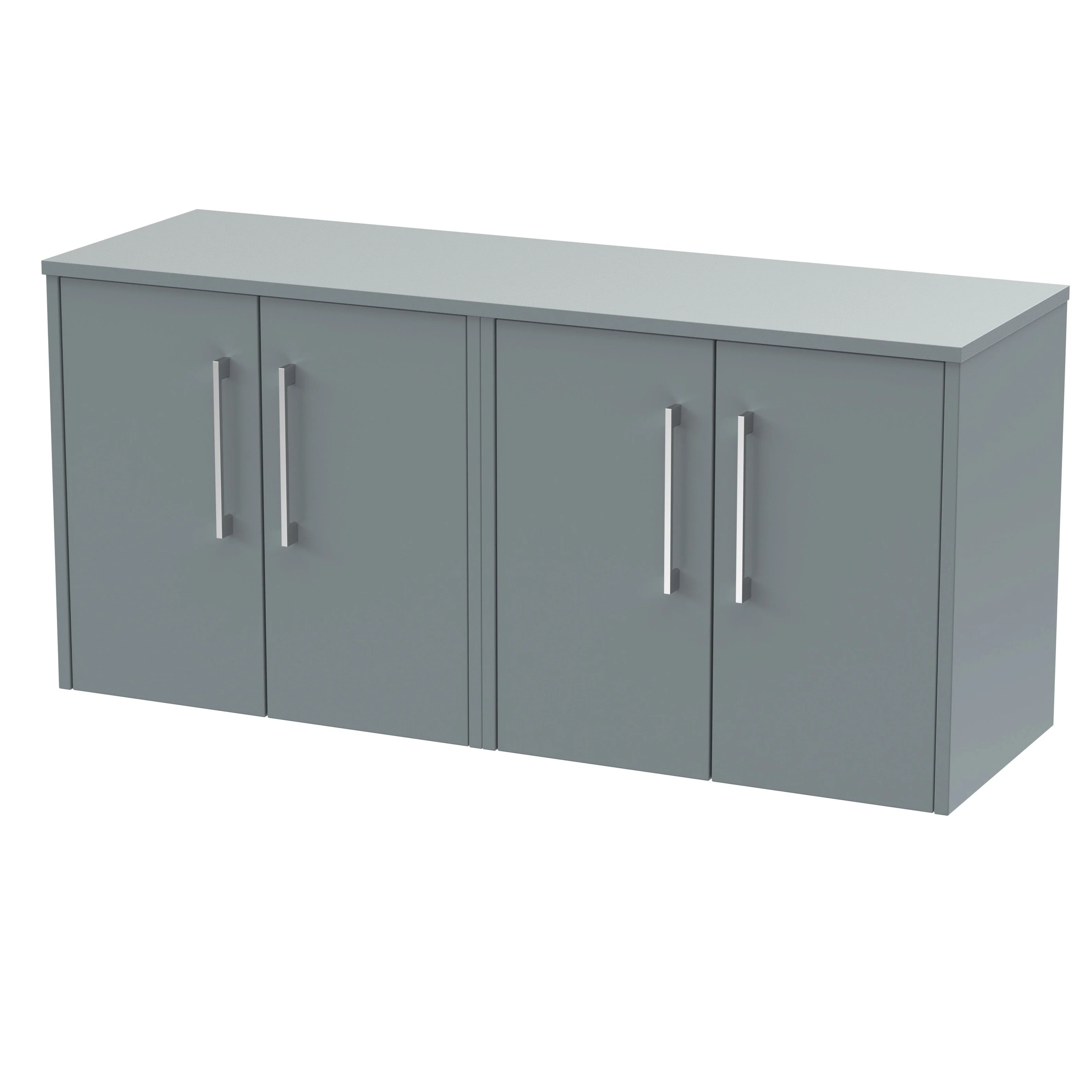 Hudson Reed Juno 1200mm Wall Hung 4-Door Vanity & Worktop - Coastal Grey