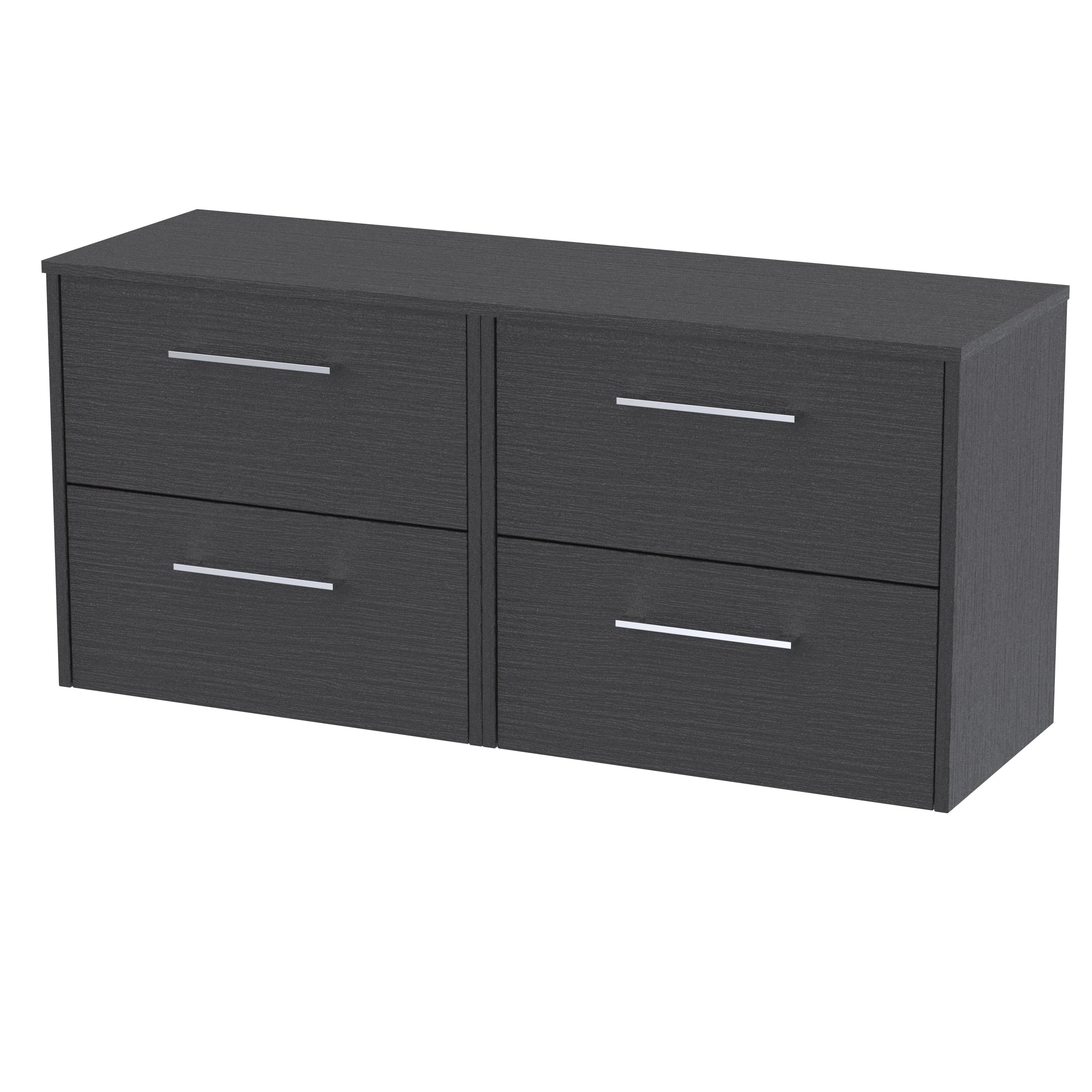 Hudson Reed Juno 1200mm Wall Hung 4-Drawer Vanity & Worktop - Graphite Grey