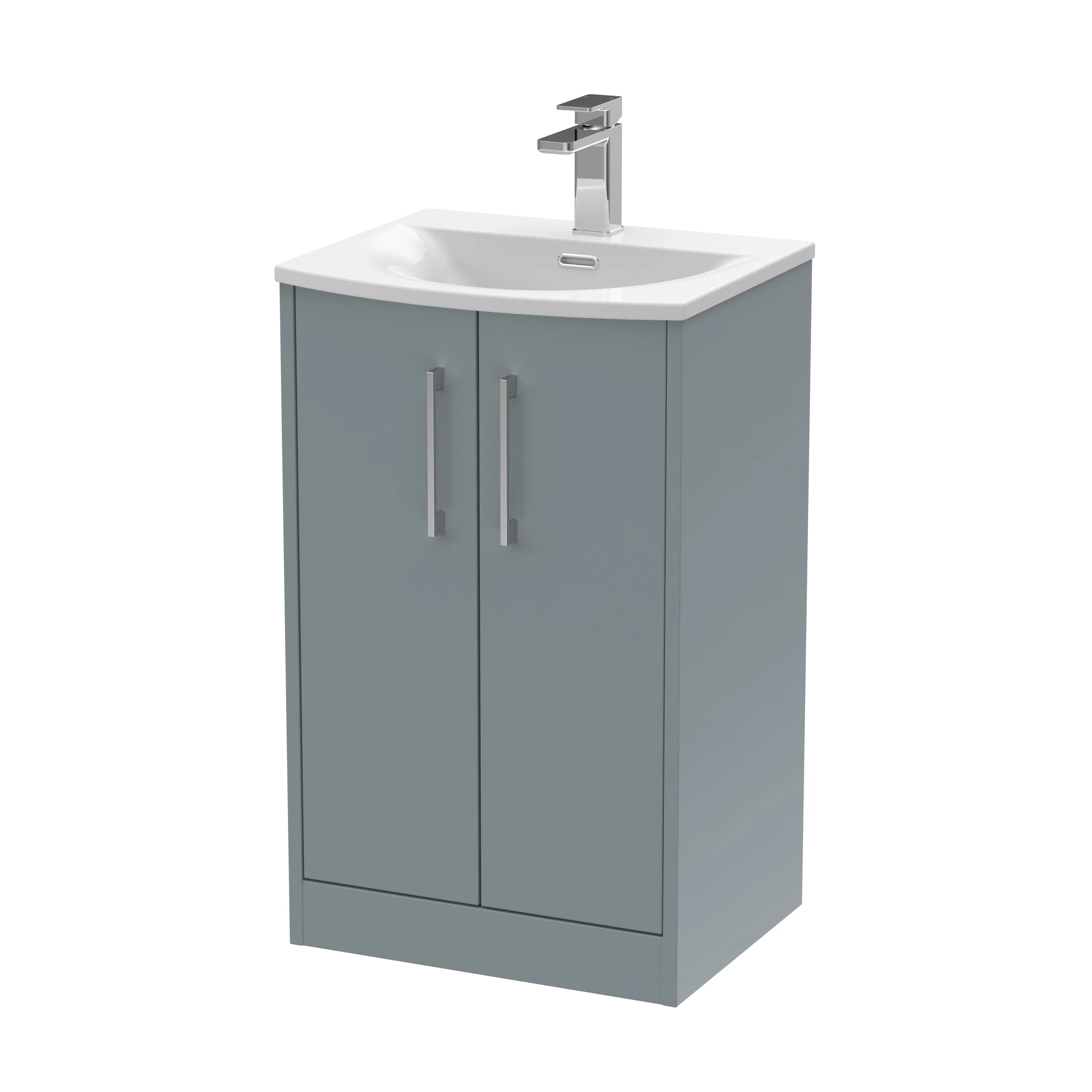 Hudson Reed Juno 500mm Floor Standing 2-Door Vanity & Basin 4 - Coastal Grey