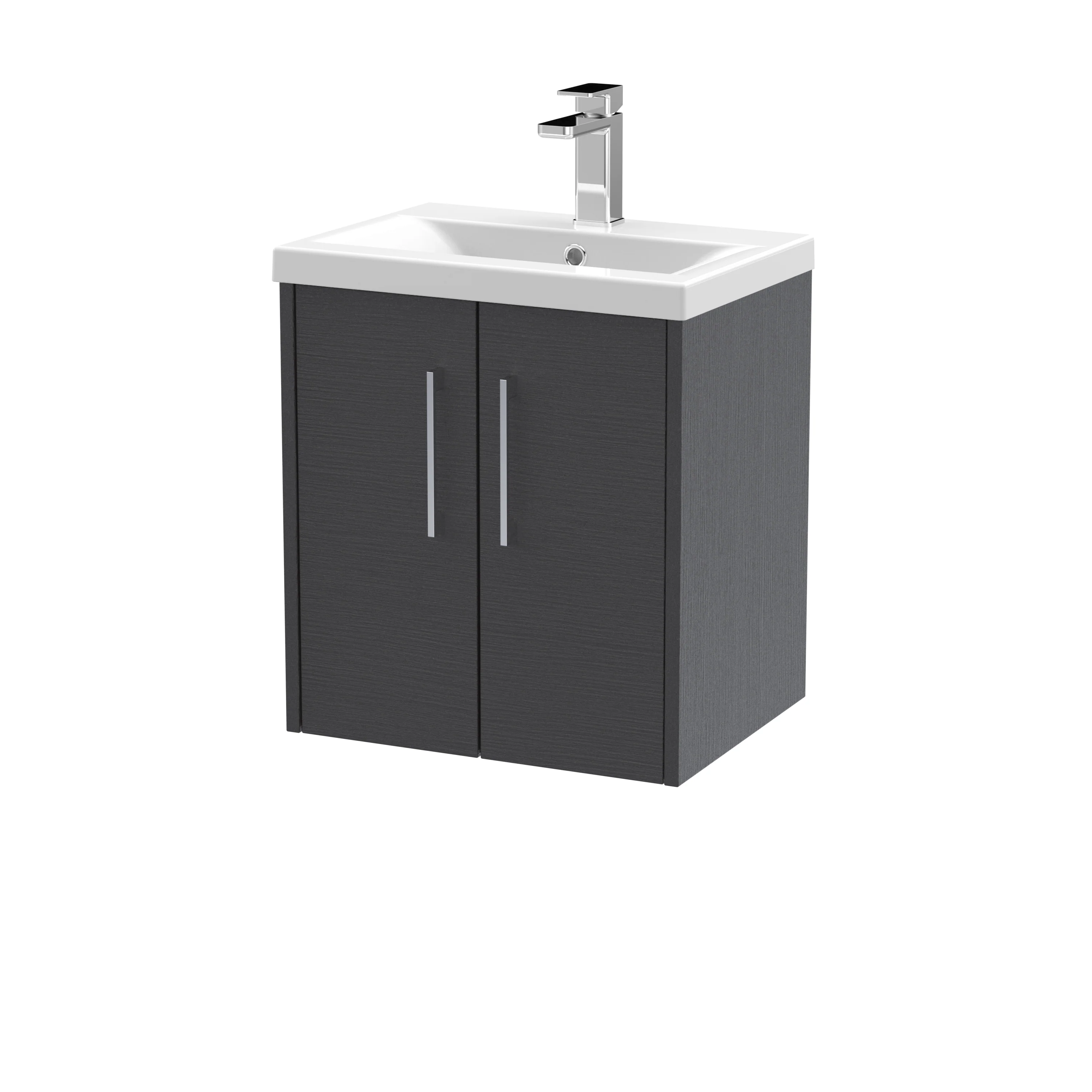 Hudson Reed Juno 500mm Wall Hung 2-Door Vanity & Basin 1 - Graphite Grey