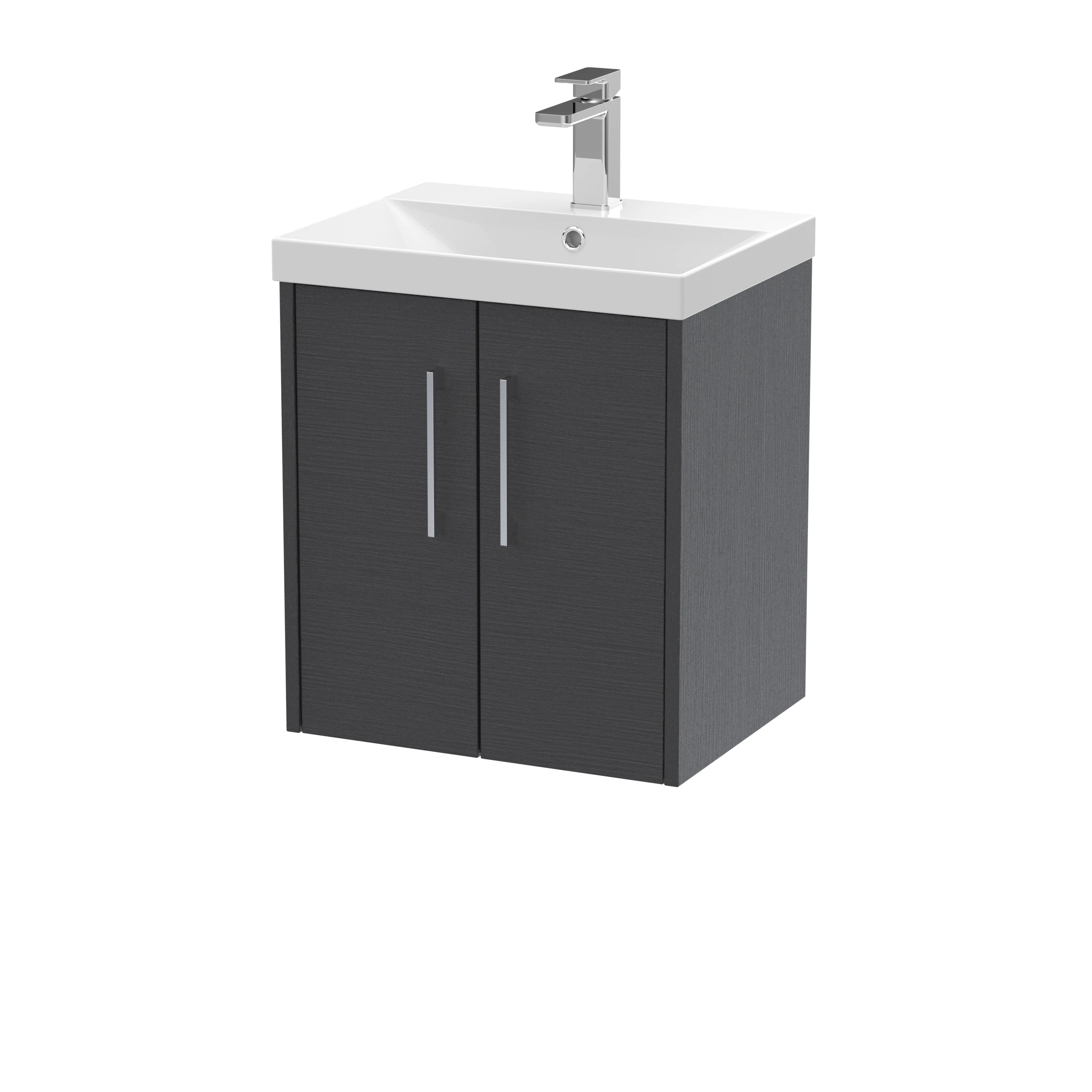 Hudson Reed Juno 500mm Wall Hung 2-Door Vanity & Basin 3 - Graphite Grey