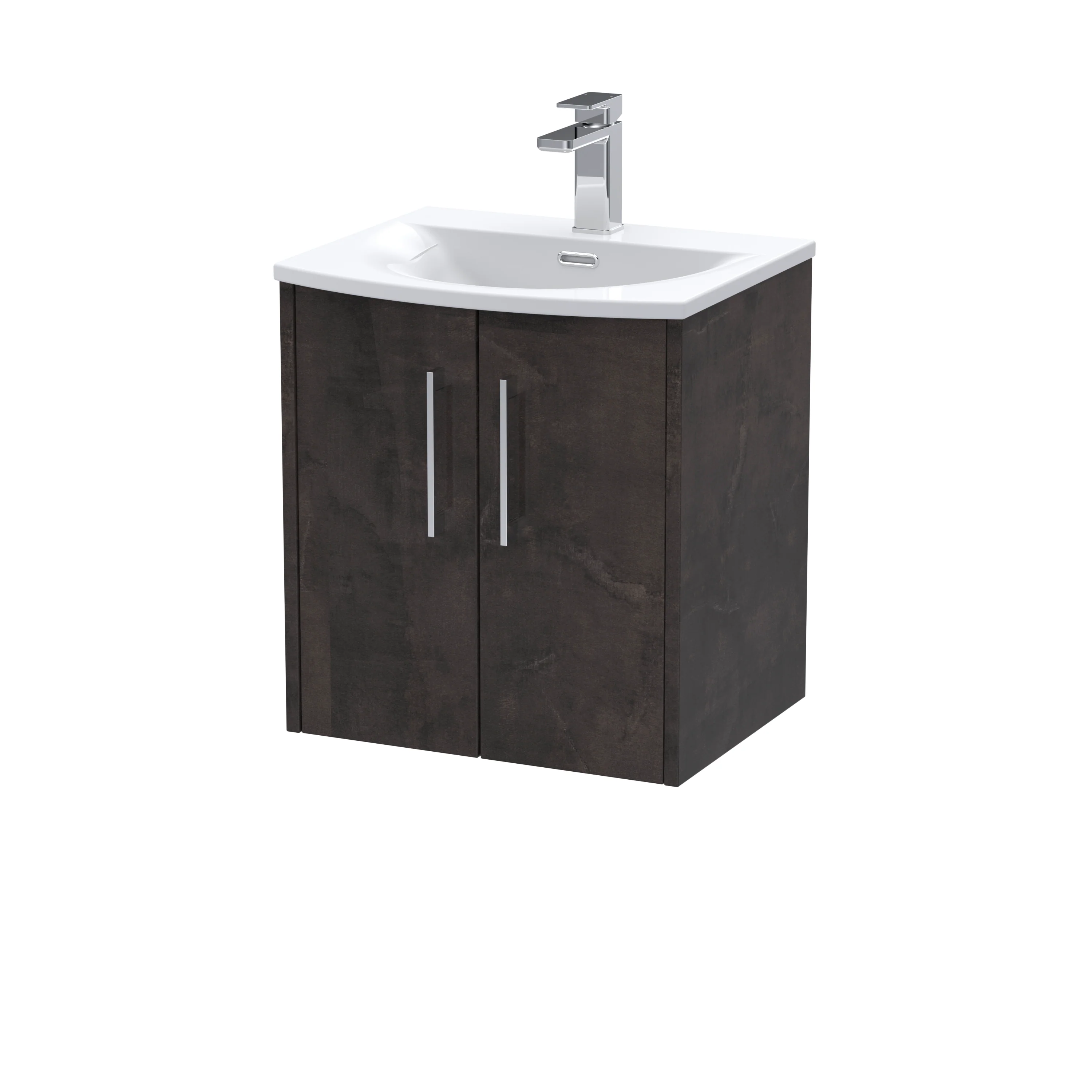 Hudson Reed Juno 500mm Wall Hung 2-Door Vanity & Basin 4 - Metallic Slate