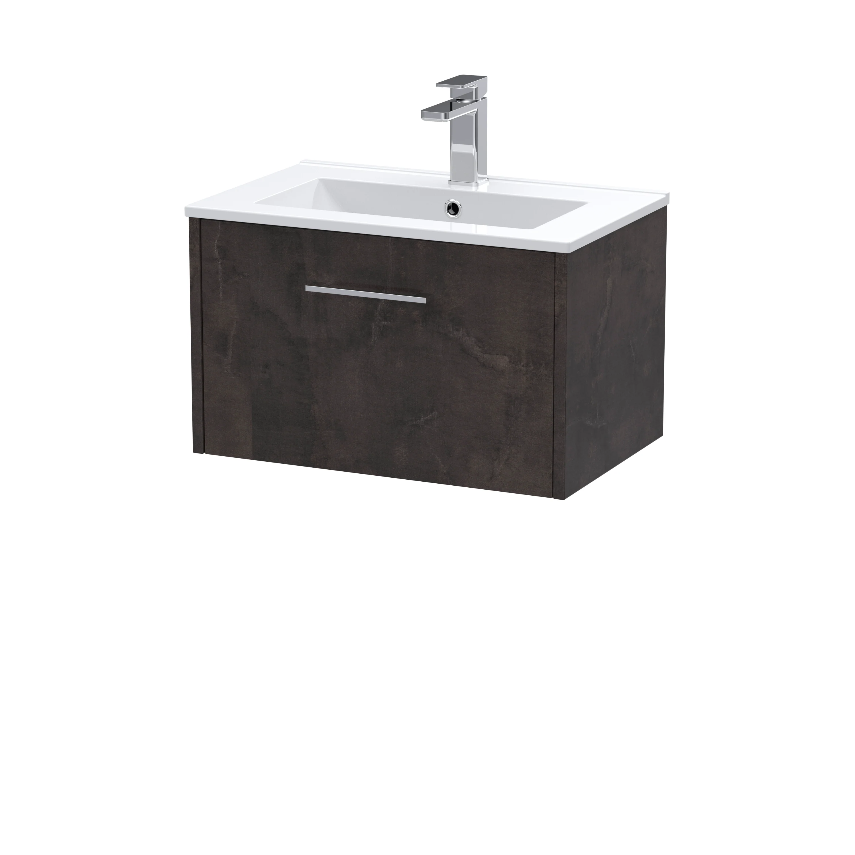 Hudson Reed Juno 600mm Wall Hung 1-Drawer Vanity & Basin 2 - Metallic Slate