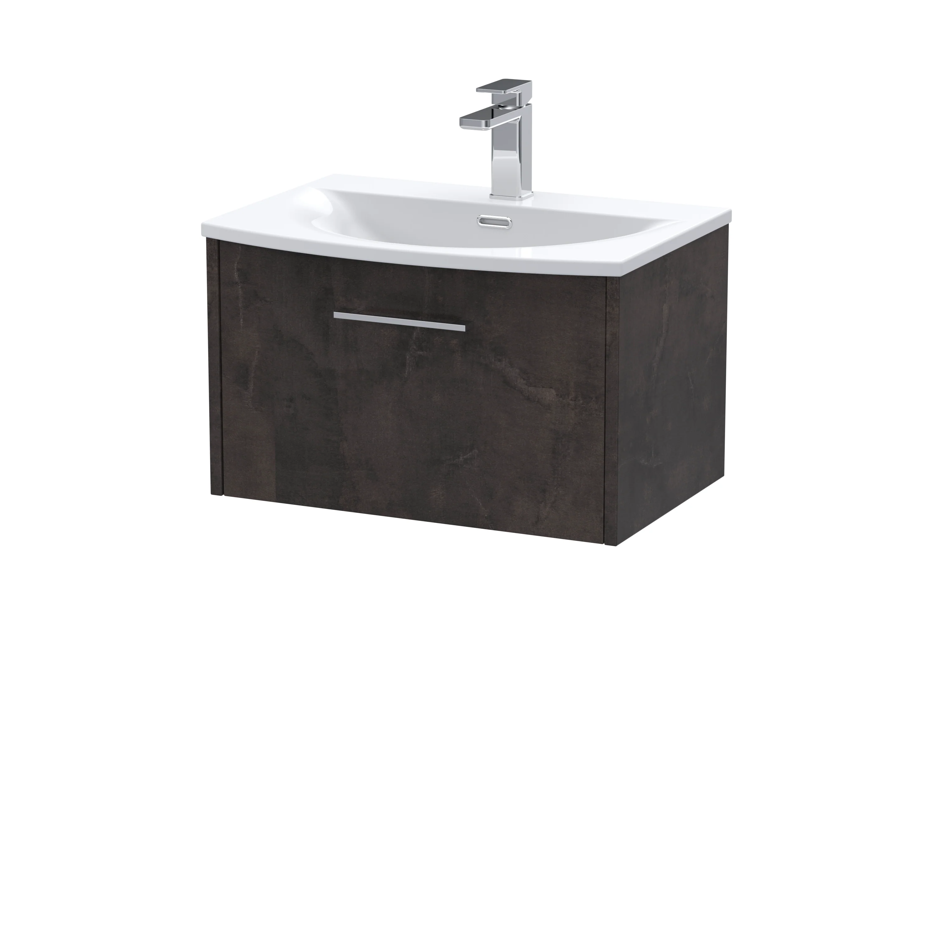 Hudson Reed Juno 600mm Wall Hung 1-Drawer Vanity & Basin 4 - Metallic Slate