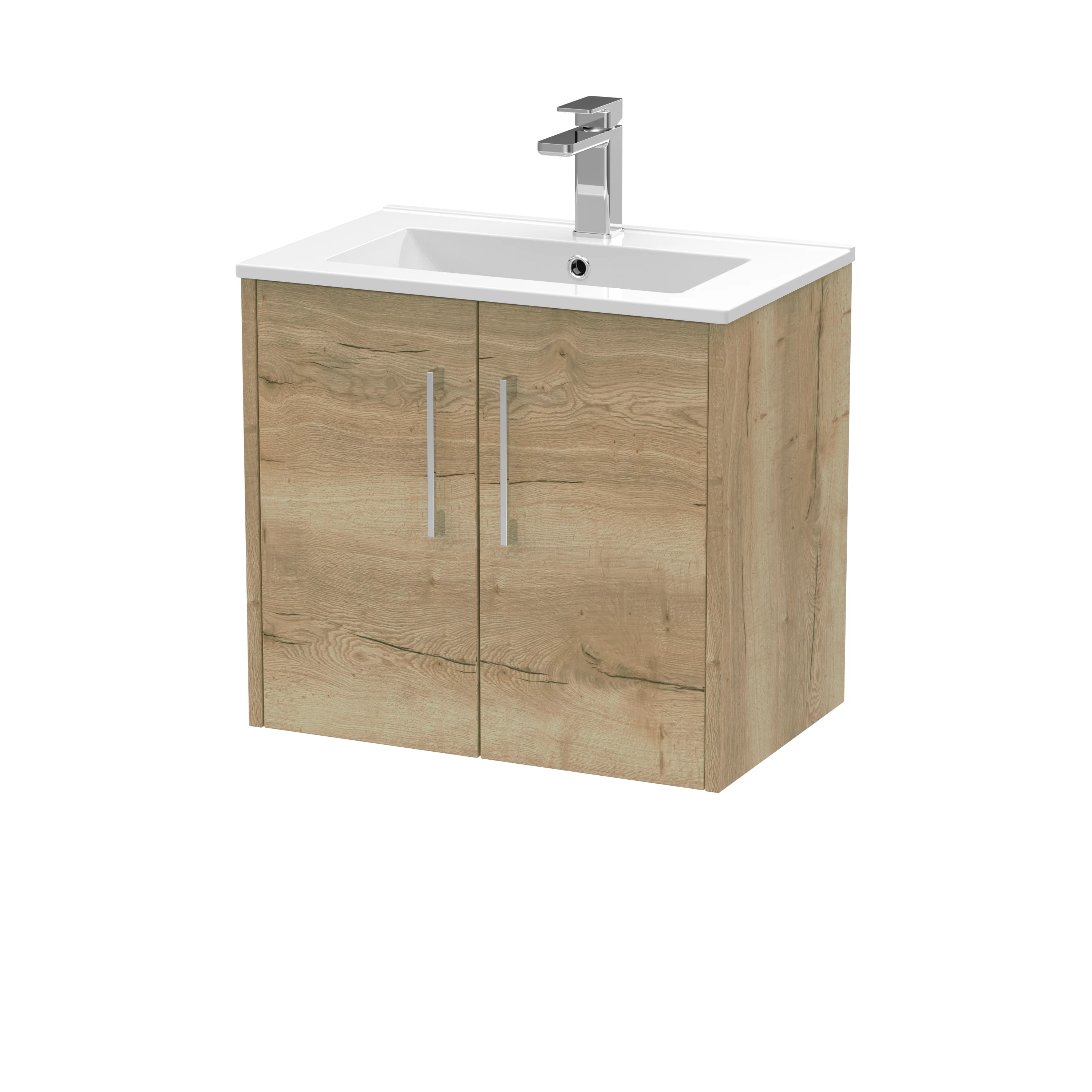 Hudson Reed Juno 600mm Wall Hung 2-Door Vanity & Basin 2 - Autumn Oak