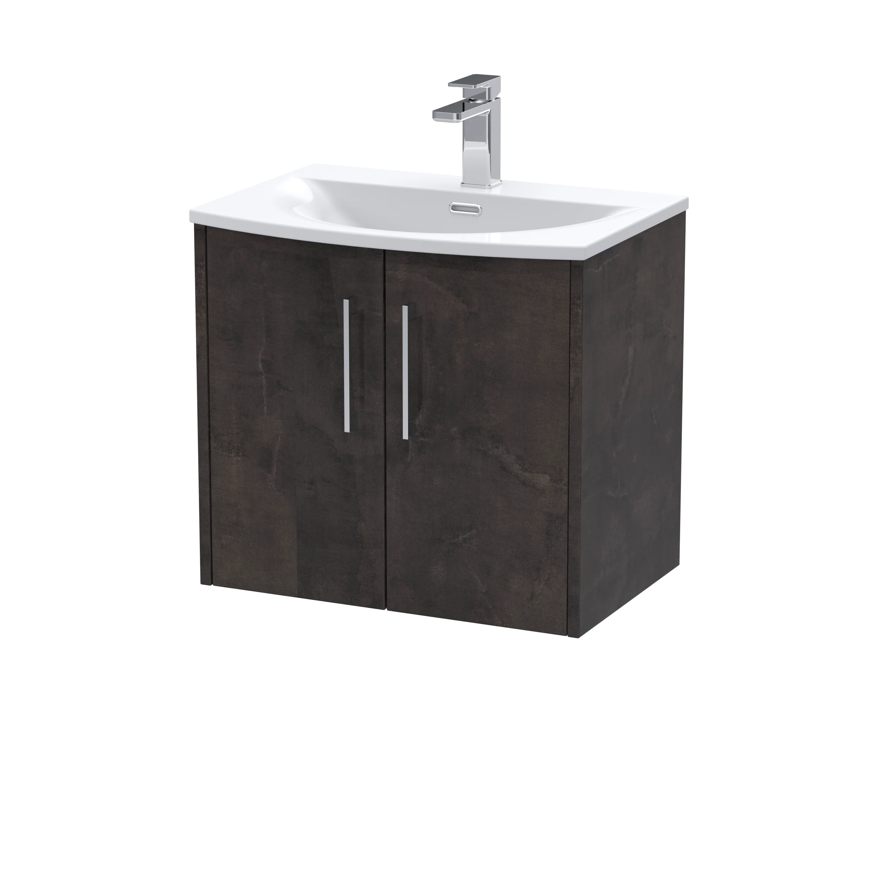 Hudson Reed Juno 600mm Wall Hung 2-Door Vanity & Basin 4 - Metallic Slate