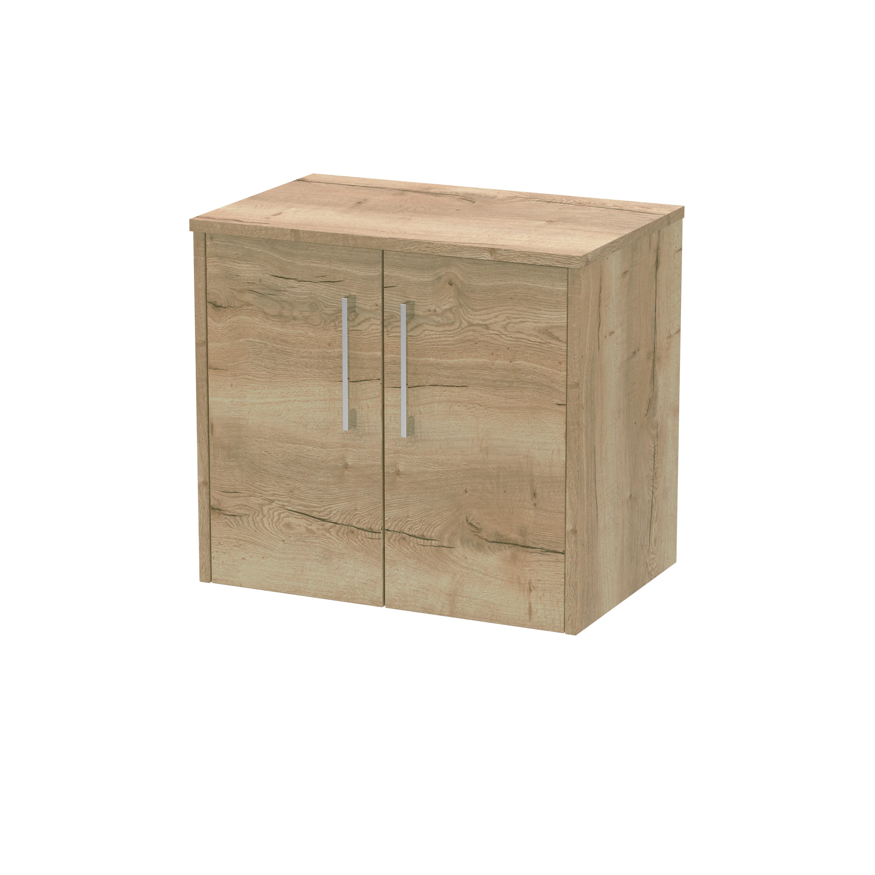 Hudson Reed Juno 600mm Wall Hung 2-Door Vanity & Worktop - Autumn Oak