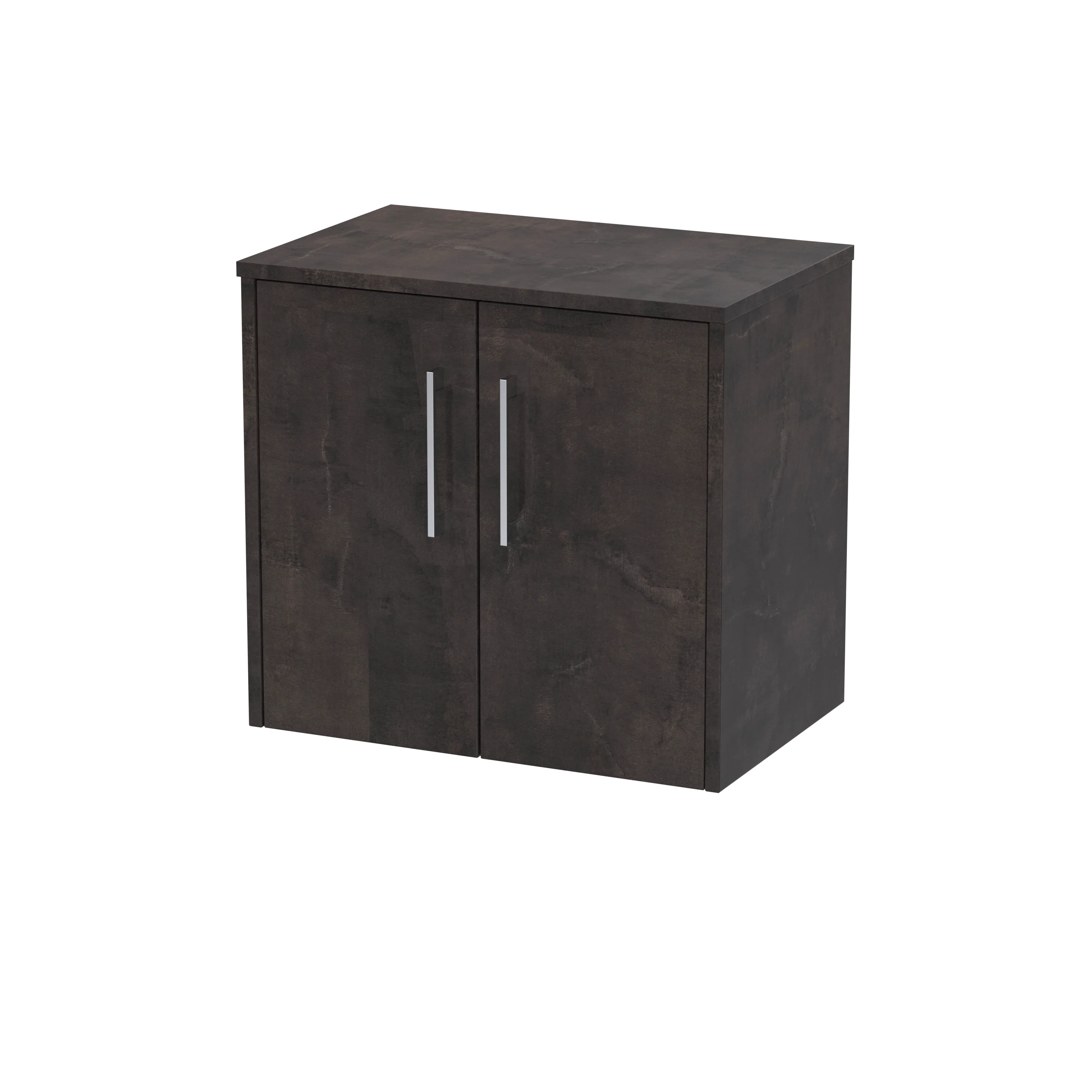 Hudson Reed Juno 600mm Wall Hung 2-Door Vanity & Worktop - Metallic Slate