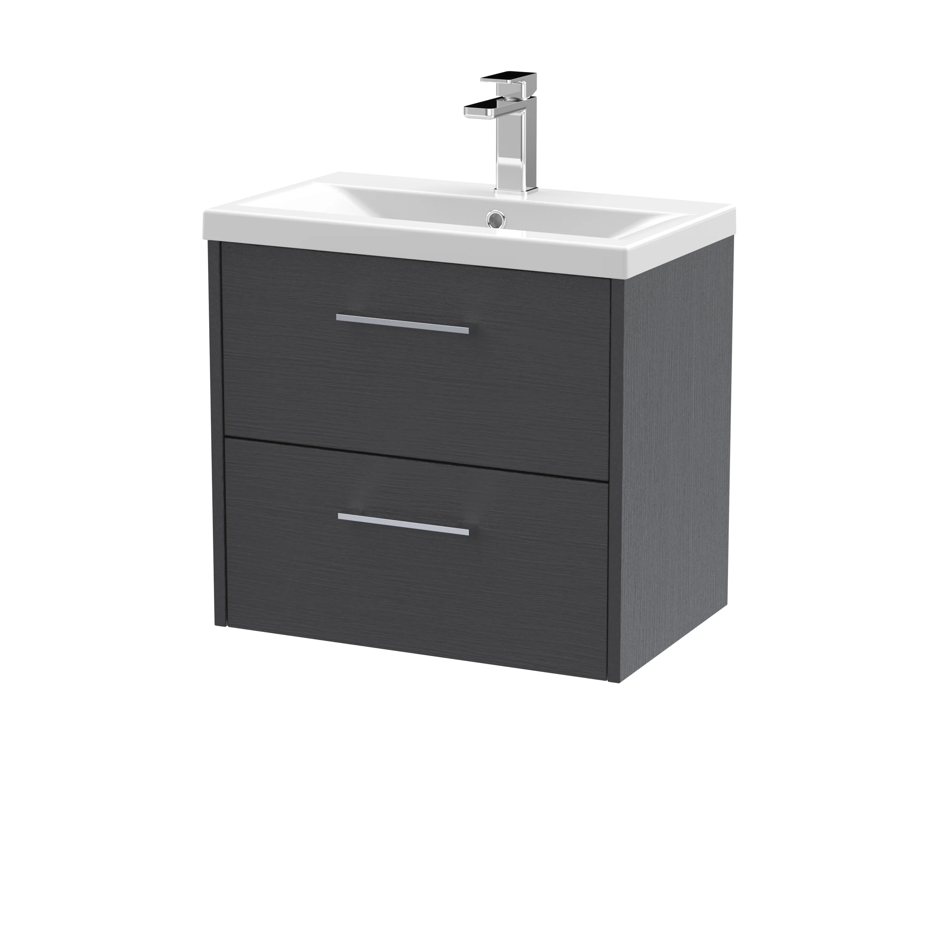 Hudson Reed Juno 600mm Wall Hung 2-Drawer Vanity & Basin 1 - Graphite Grey