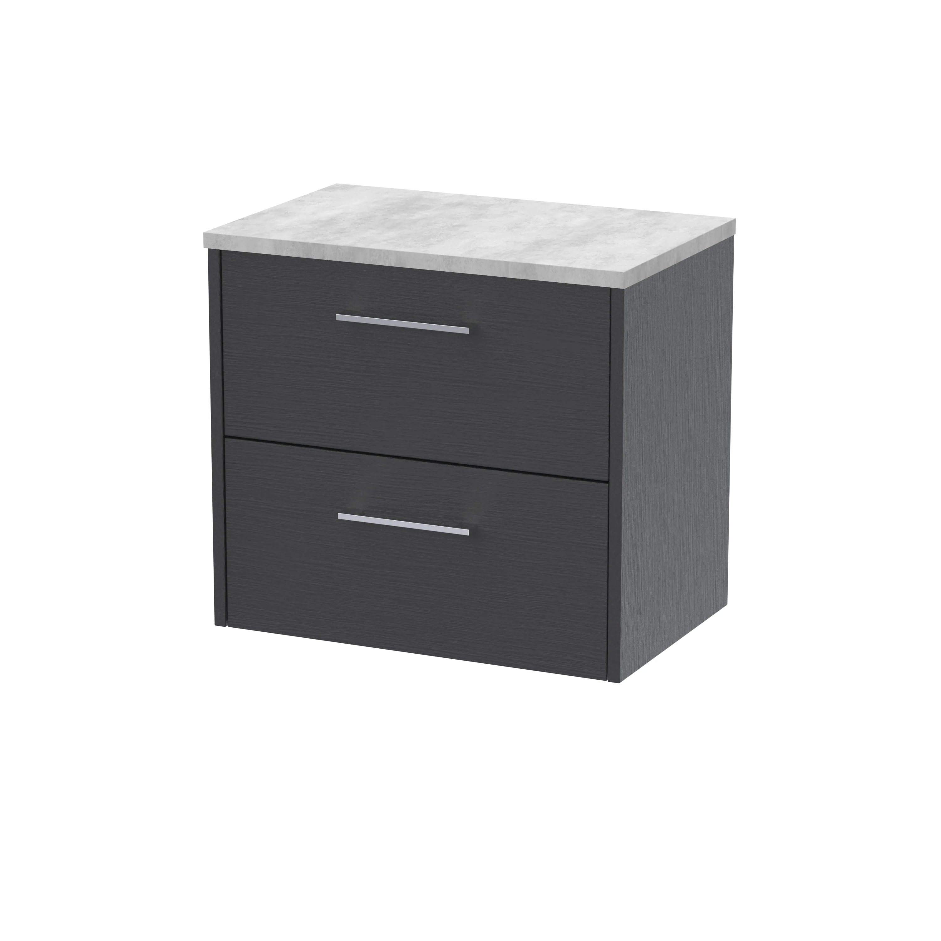 Hudson Reed Juno 600mm Wall Hung 2-Drawer Vanity & Laminate Top - Graphite Grey