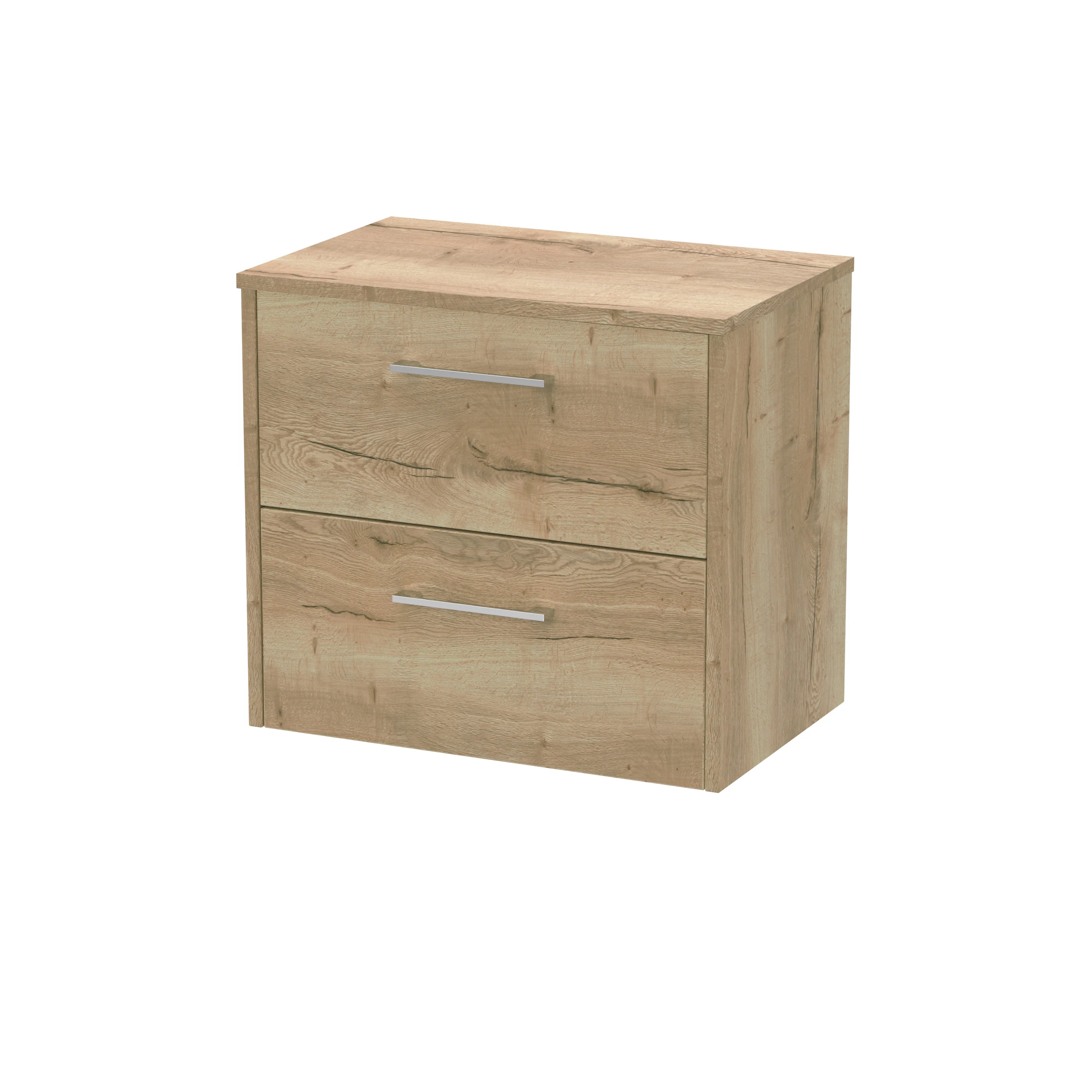 Hudson Reed Juno 600mm Wall Hung 2-Drawer Vanity & Worktop - Autumn Oak