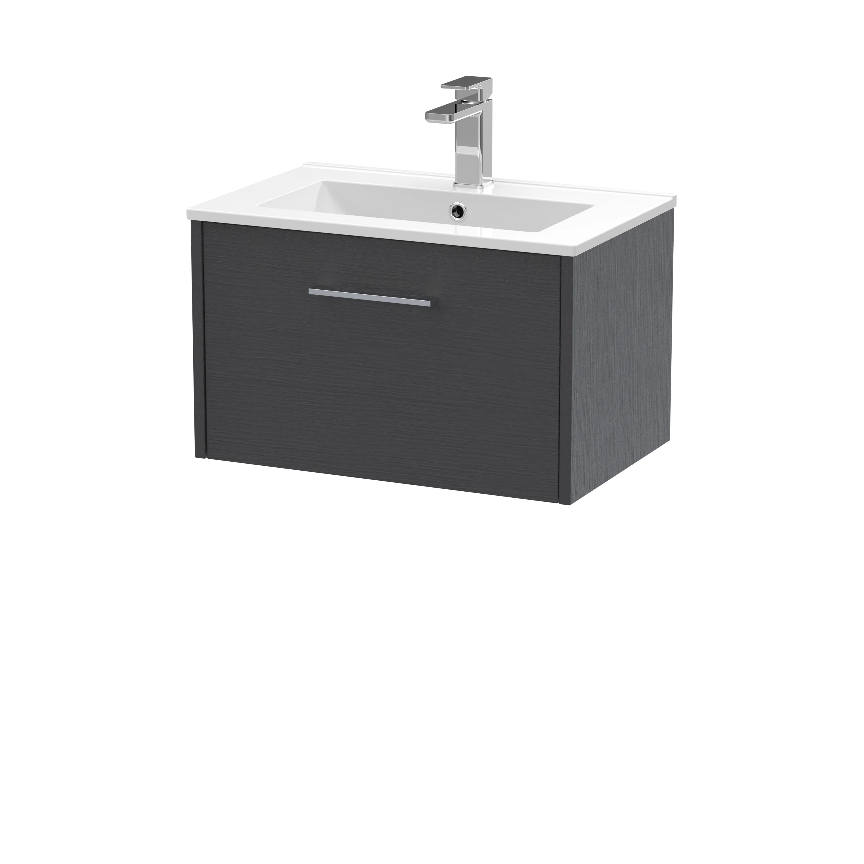 Hudson Reed Juno 600mm Wall Hung 1-Drawer Vanity & Basin 2 - Graphite Grey