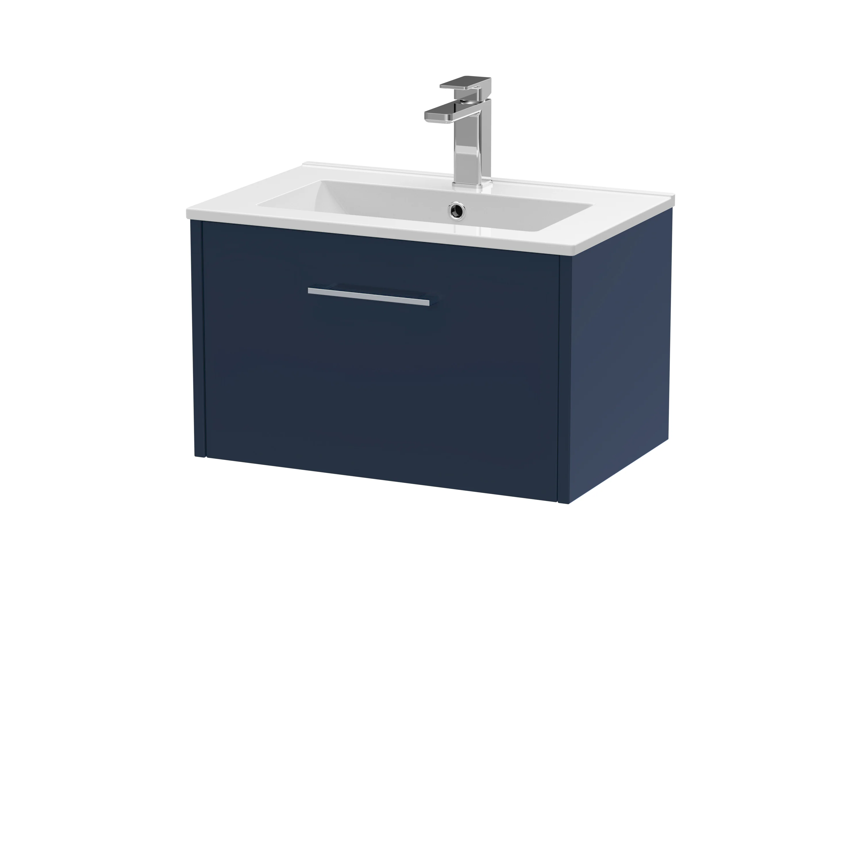 Hudson Reed Juno 600mm Wall Hung 1-Drawer Vanity & Basin 2 - Midnight Blue