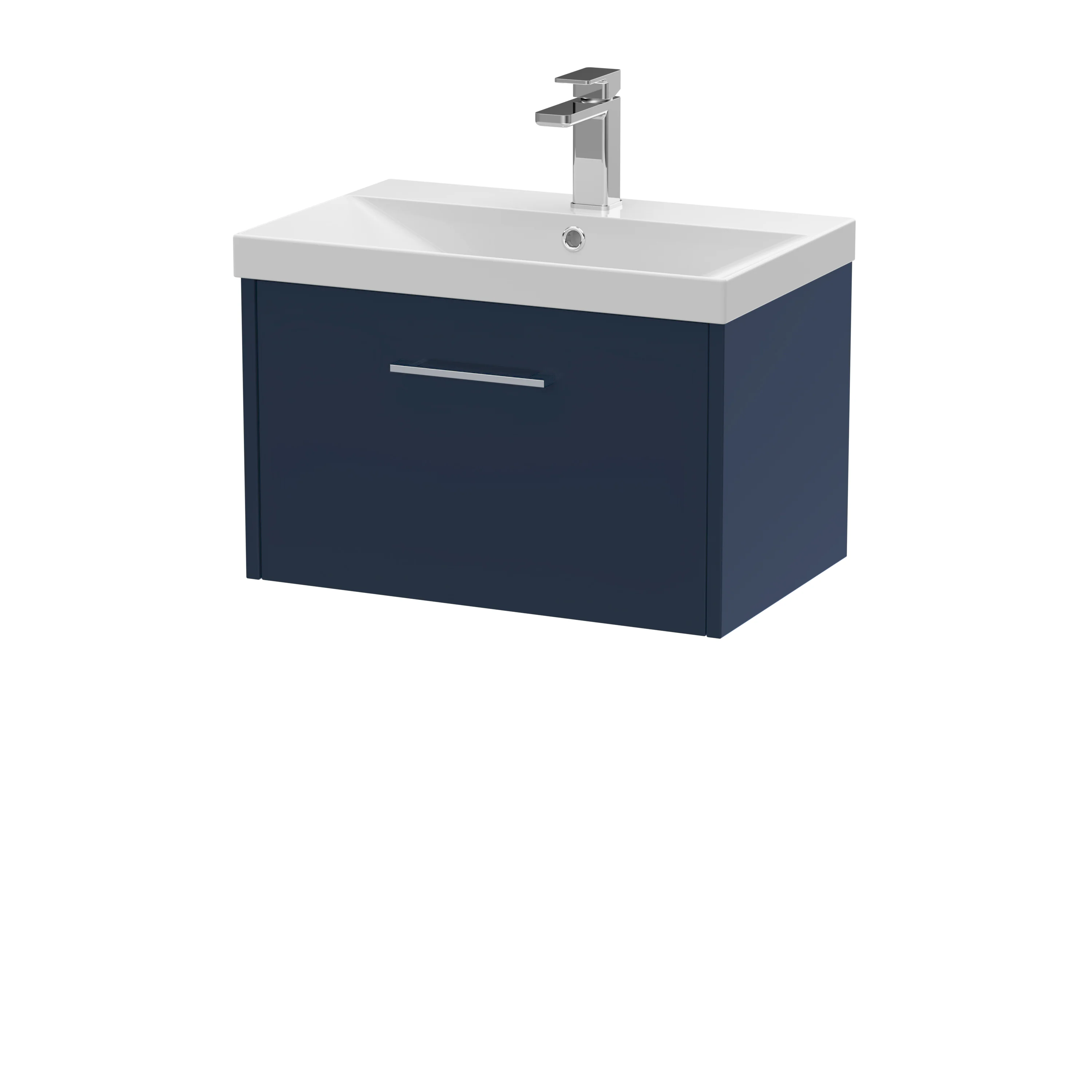 Hudson Reed Juno 600mm Wall Hung 1-Drawer Vanity & Basin 3 - Midnight Blue