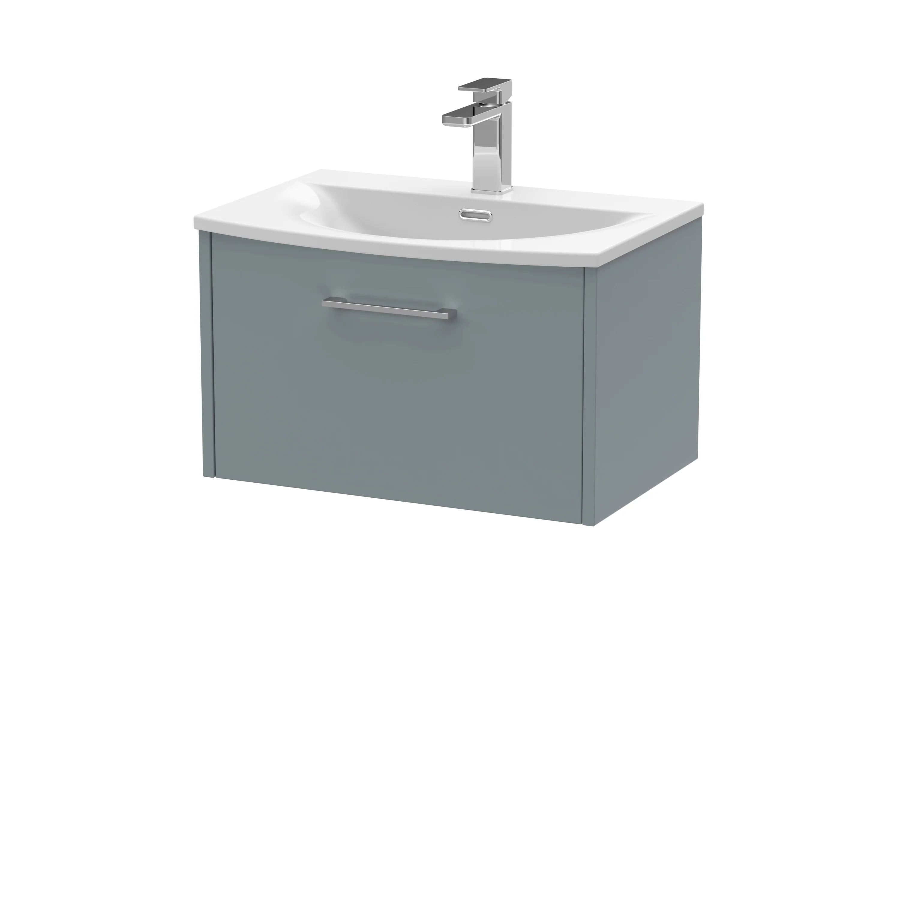 Hudson Reed Juno 600mm Wall Hung 1-Drawer Vanity & Basin 4 - Coastal Grey