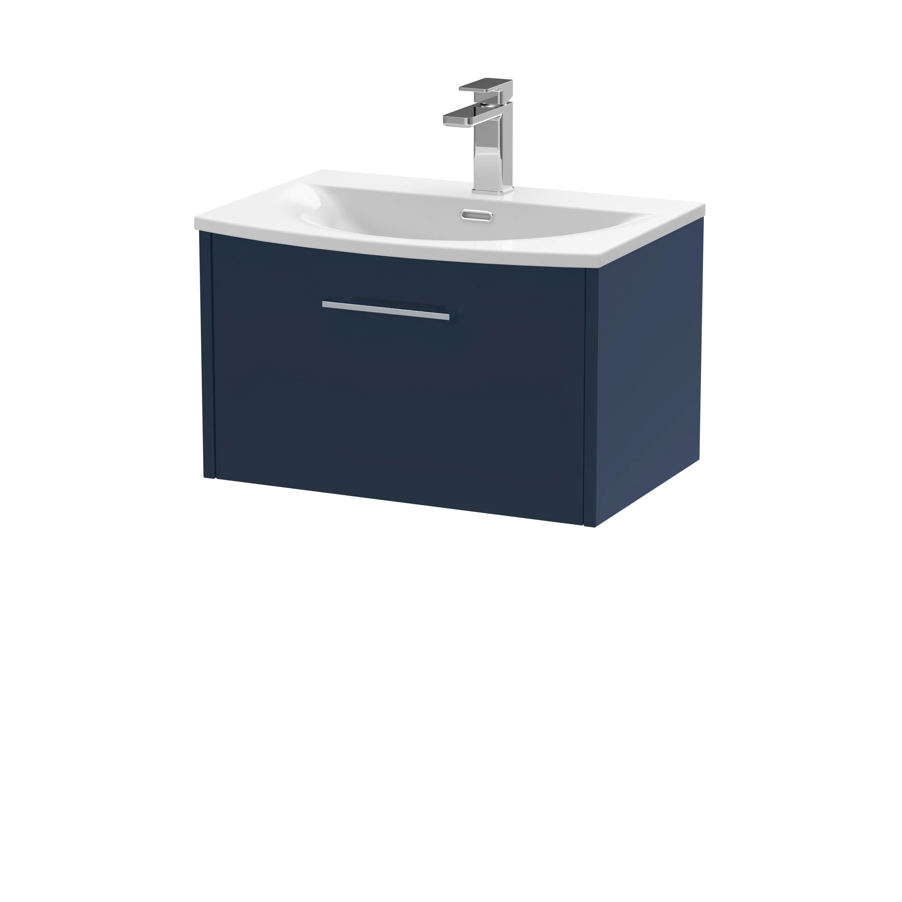 Hudson Reed Juno 600mm Wall Hung 1-Drawer Vanity & Basin 4 - Midnight Blue