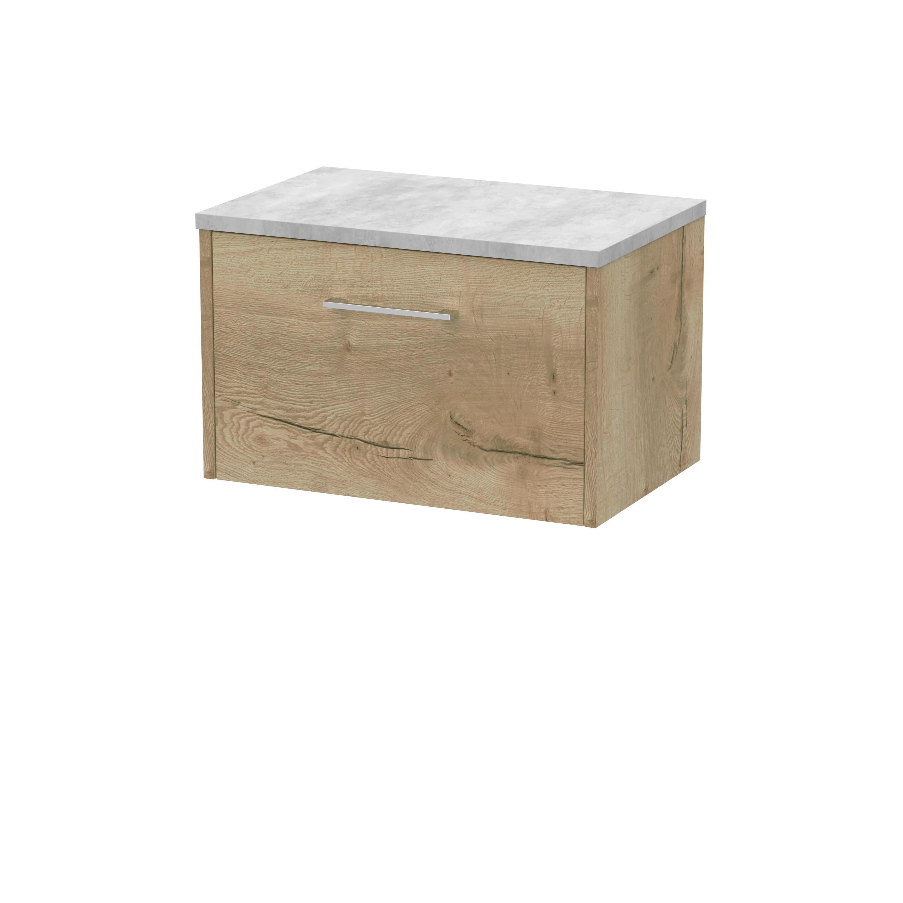 Hudson Reed Juno 600mm Wall Hung 1-Drawer Vanity & Laminate Top - Autumn Oak