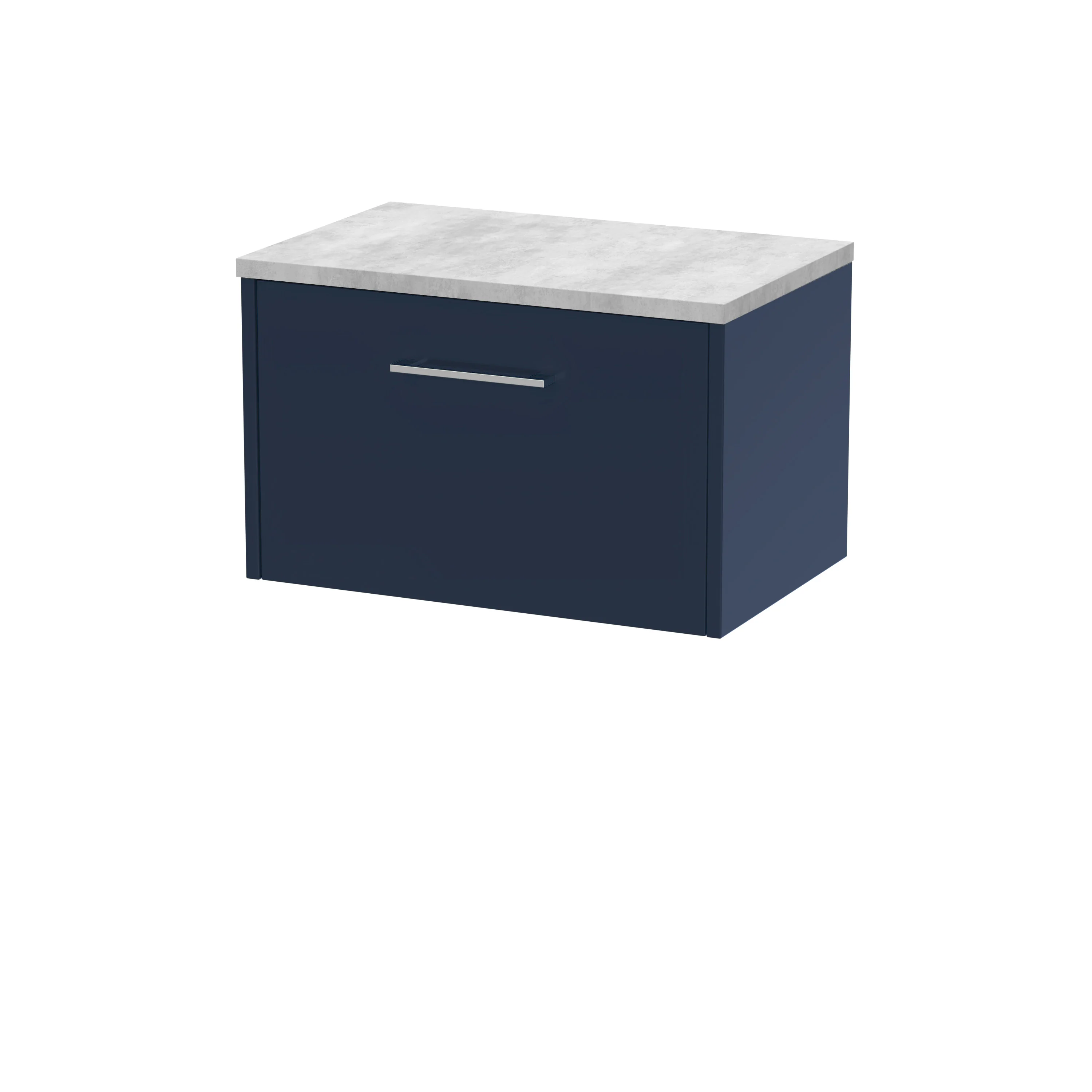 Hudson Reed Juno 600mm Wall Hung Single Drawer Vanity & Laminate Top - Electric Blue