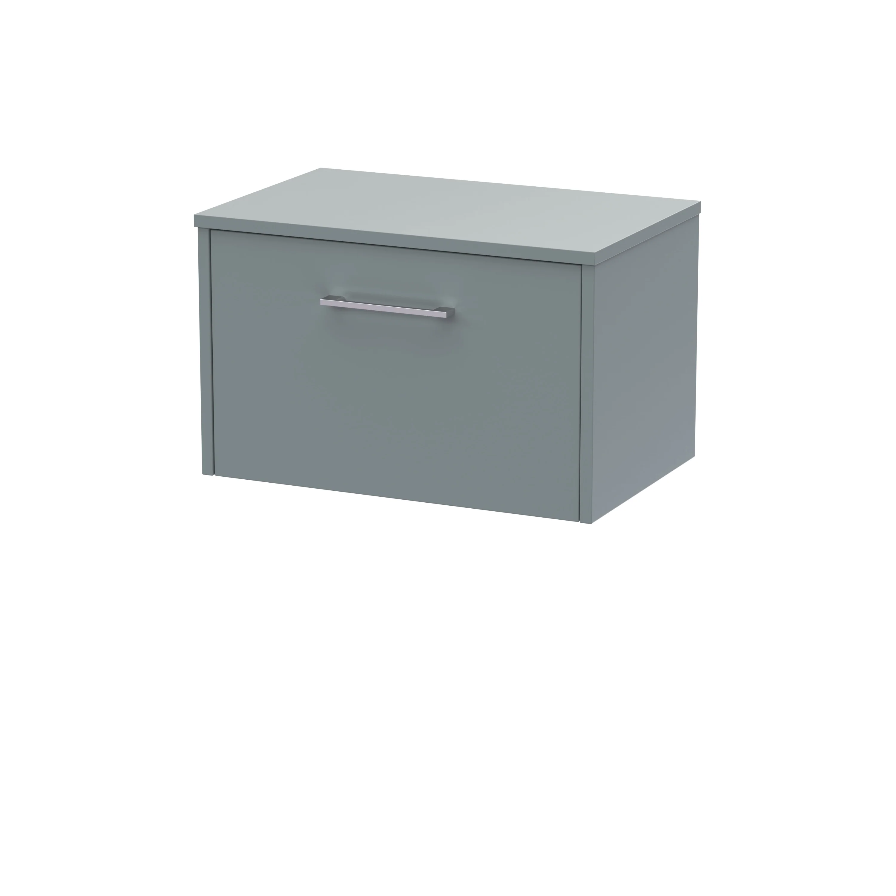 Hudson Reed Juno 600mm Wall Hung 1-Drawer Vanity & Worktop - Coastal Grey