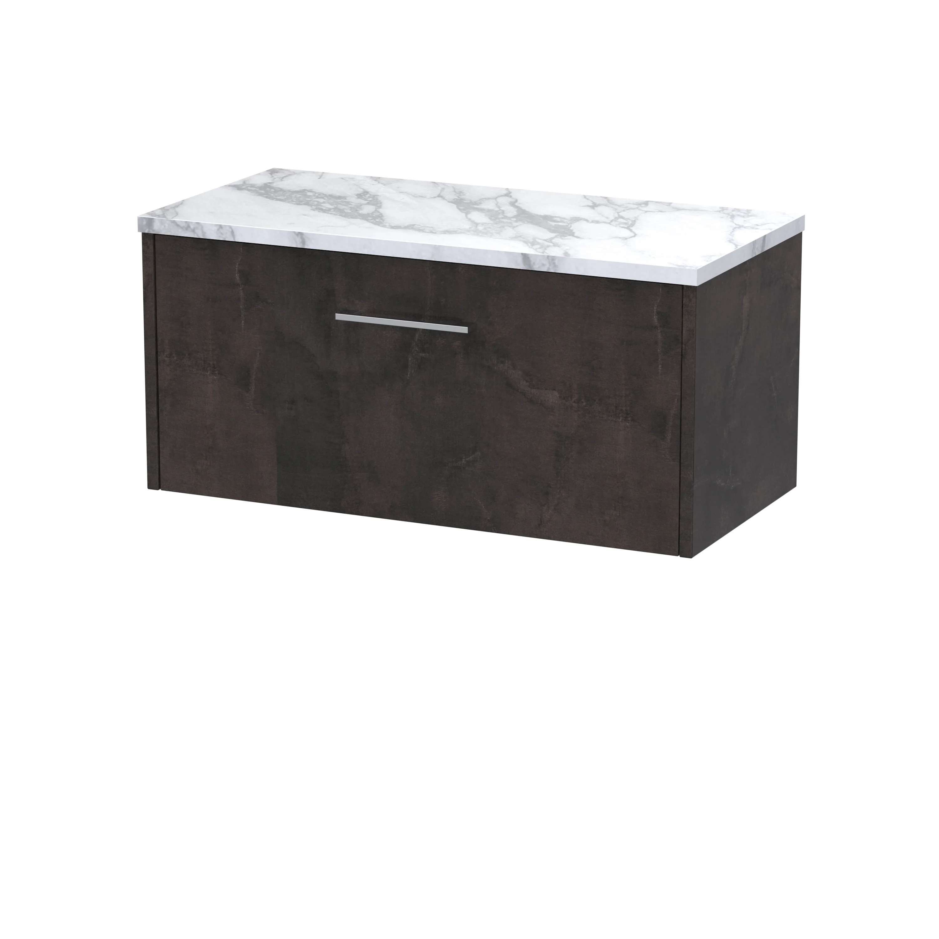 Hudson Reed Juno 800mm Wall Hung 1-Drawer Vanity & Laminate Worktop - Metallic Slate