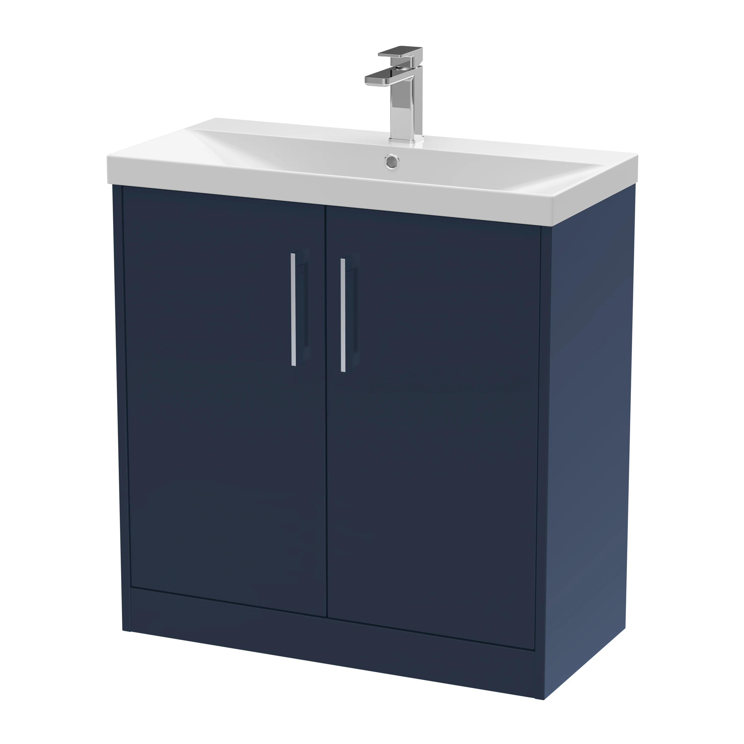 Hudson Reed Juno 800mm Floor Standing 2-Door Vanity & Basin 3 - Midnight Blue