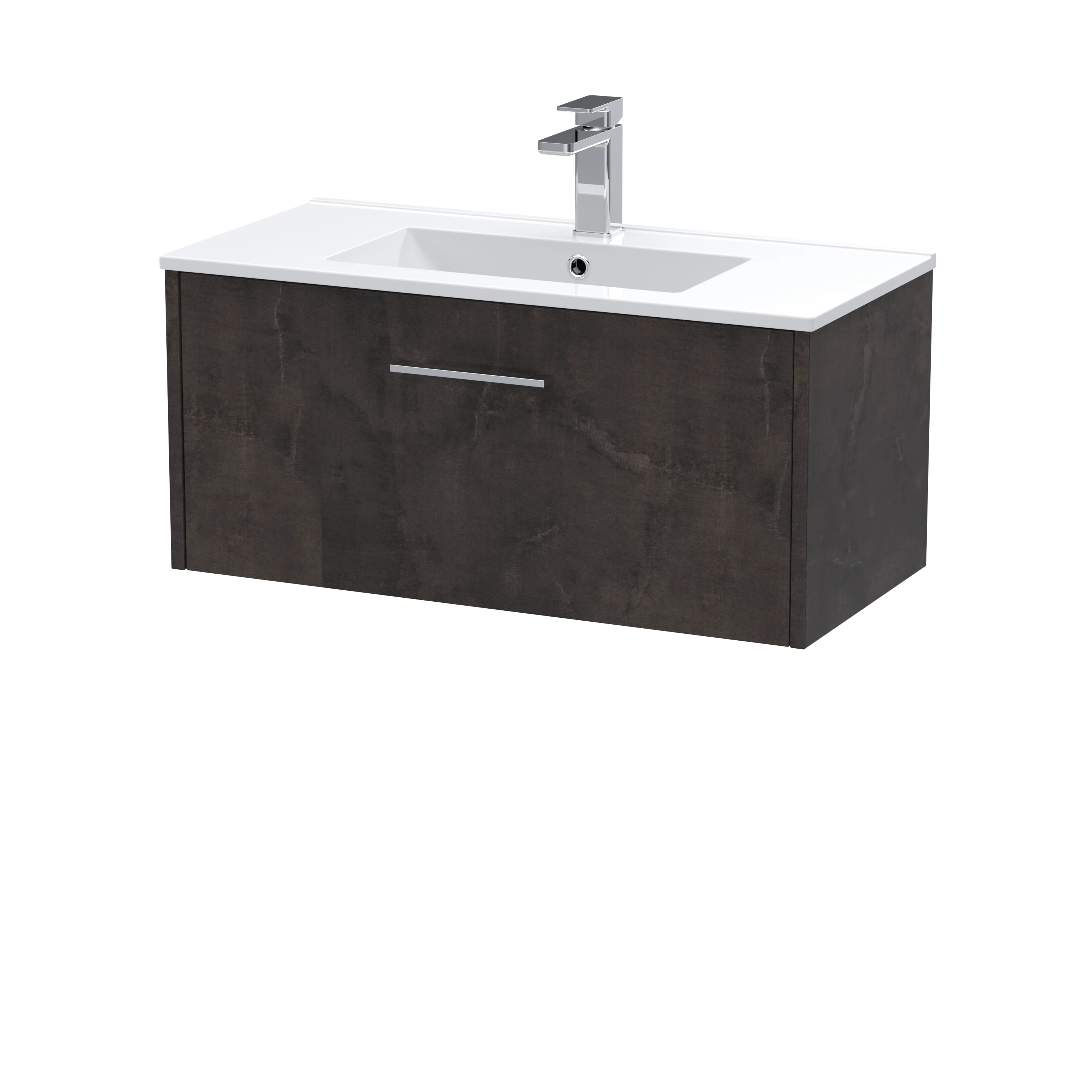 Hudson Reed Juno 800mm Wall Hung 1-Drawer Vanity & Basin 2 - Metallic Slate