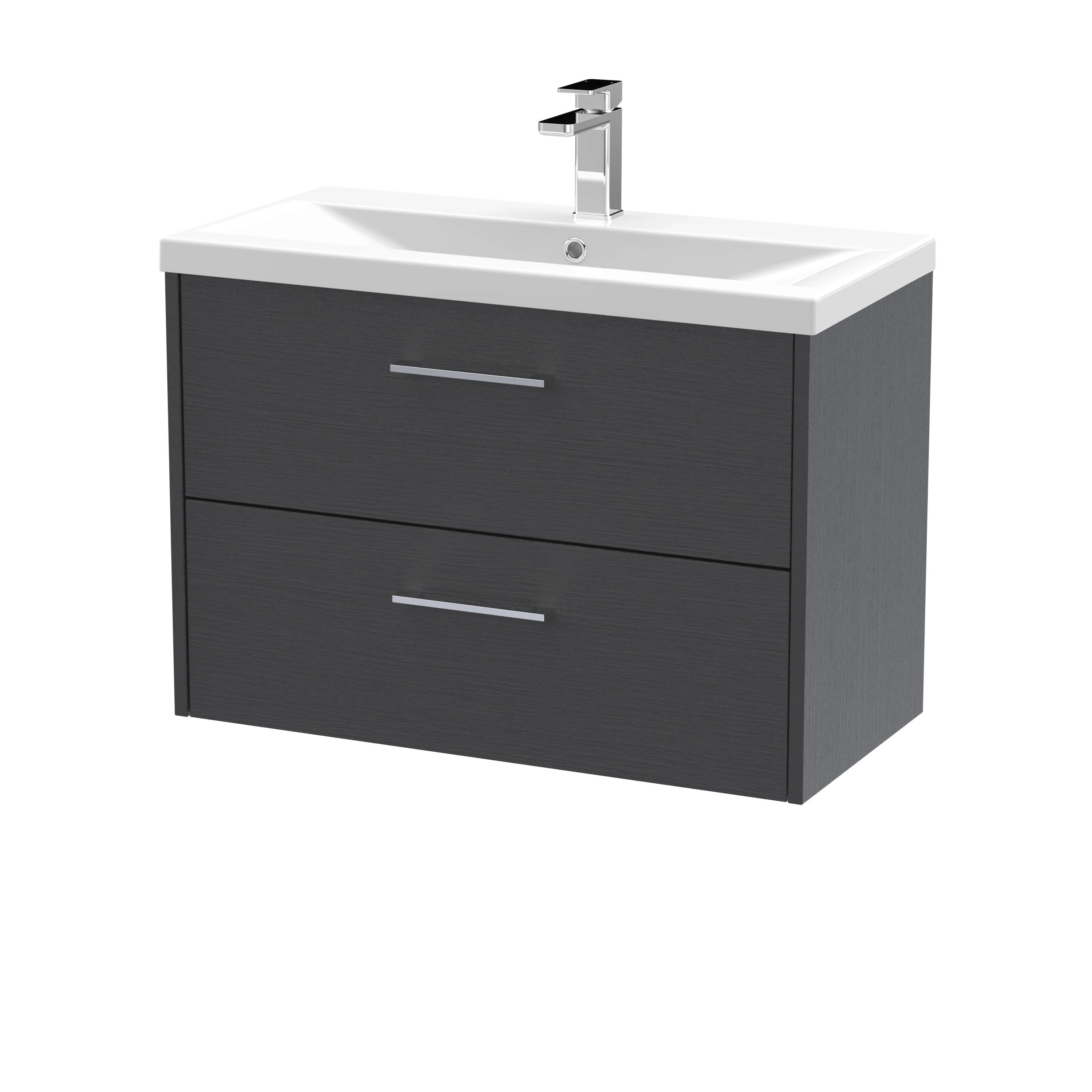 Hudson Reed Juno 800mm Wall Hung 2-Drawer Vanity & Basin 1 - Graphite Grey