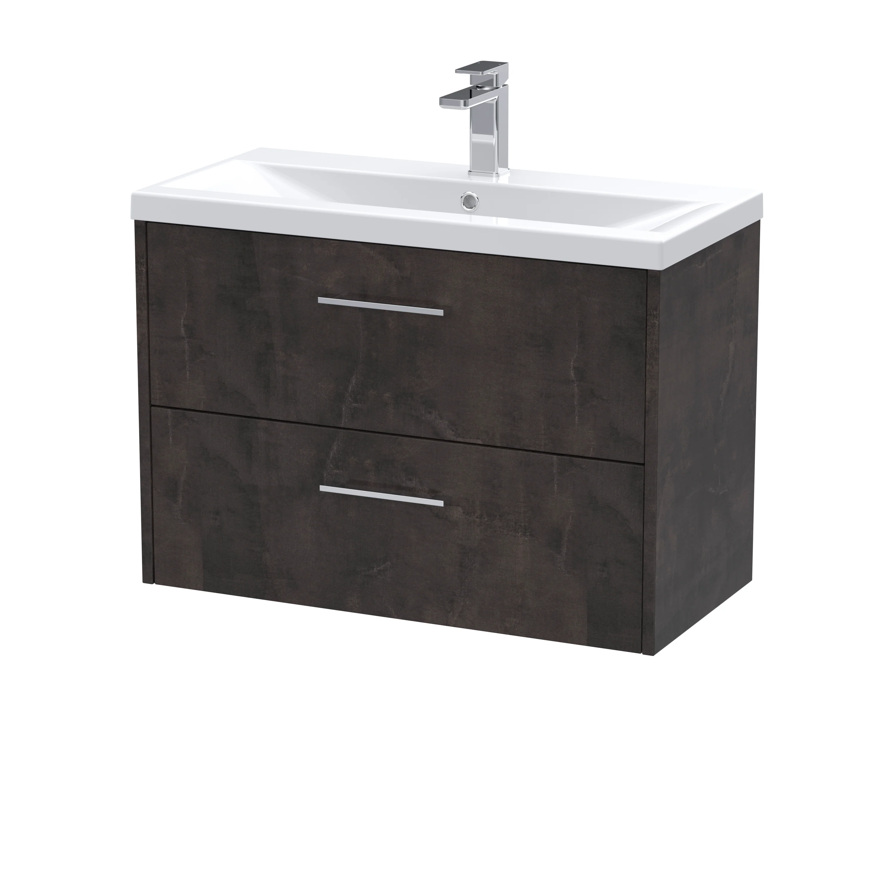 Hudson Reed Juno 800mm Wall Hung 2-Drawer Vanity & Basin 1 - Metallic Slate