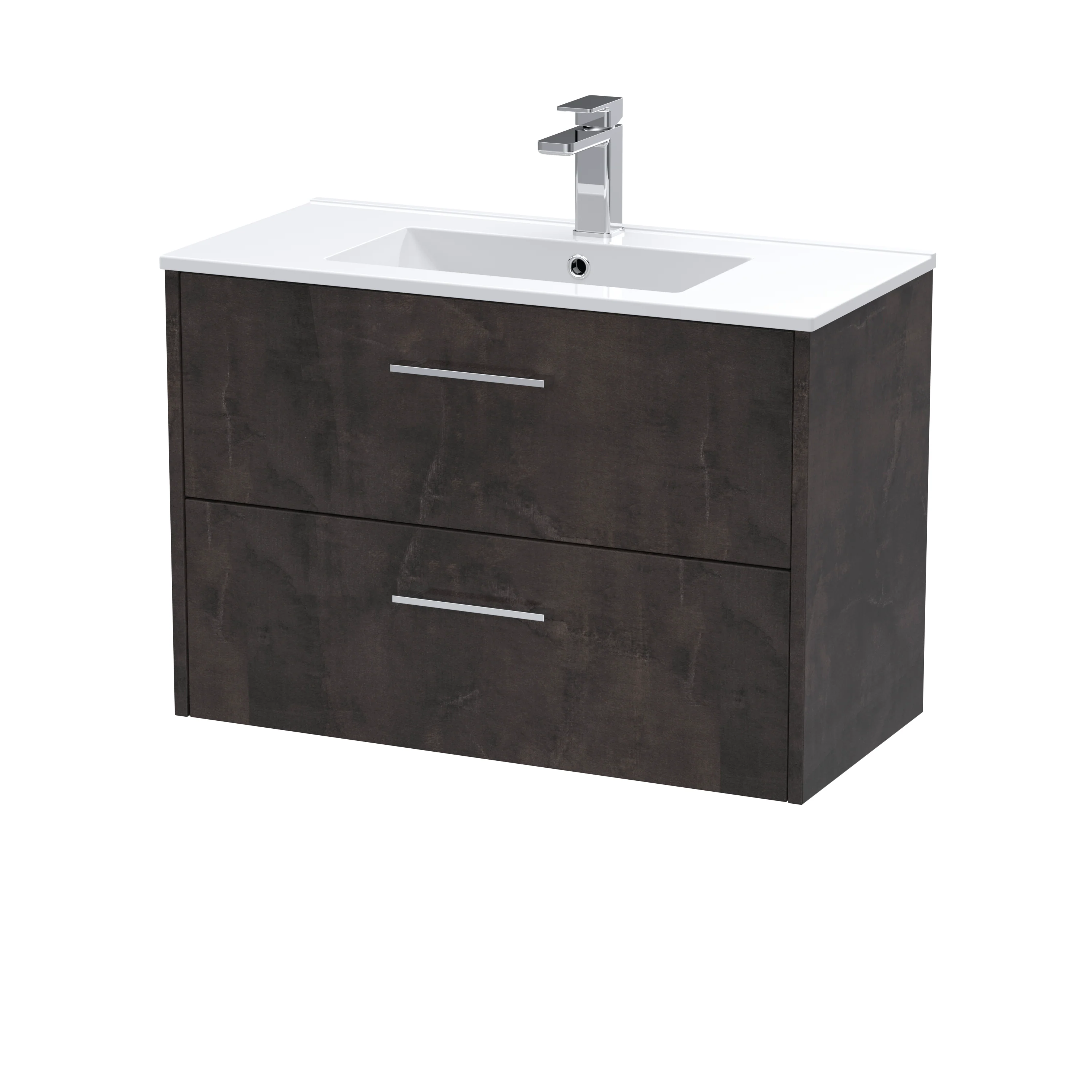 Hudson Reed Juno 800mm Wall Hung 2-Drawer Vanity & Basin 2 - Metallic Slate